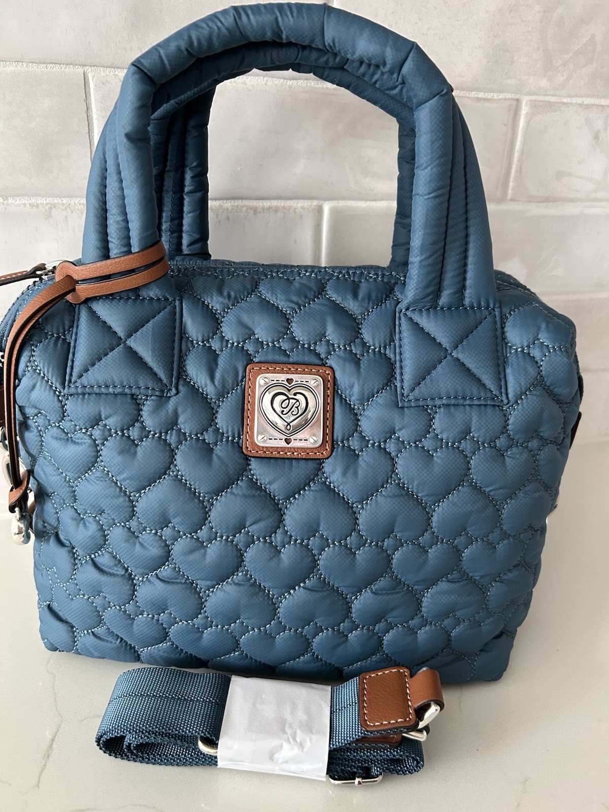 Brighton Kayden Crossbody Satchel Bag Quilted Hearts NWT ~ Lagoon Blue 🌊 Brighton Kayden Crossbody Satchel Bag Quilted Hearts NWT ~ Lagoon Blue 🌊