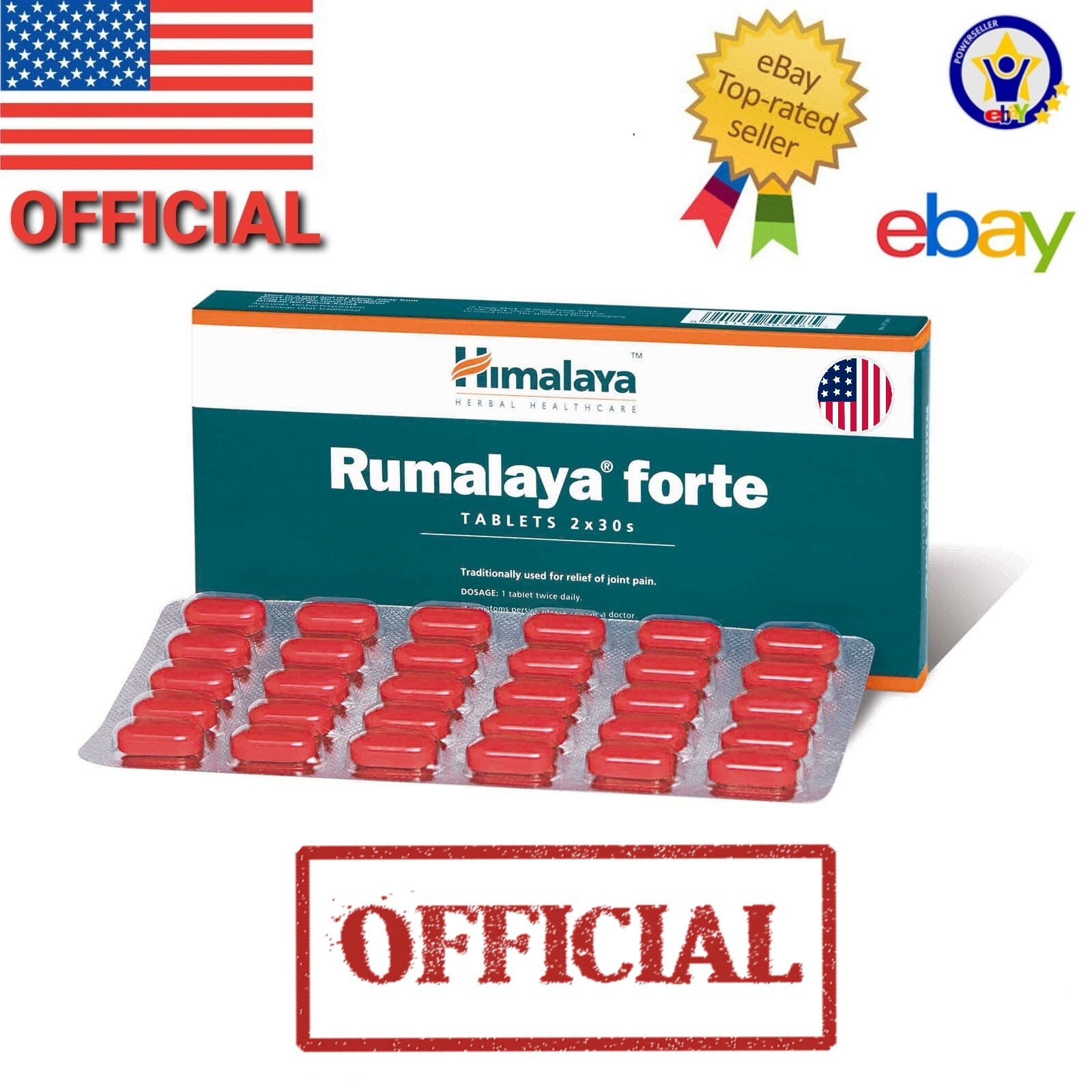Rumalaya Forte Himalaya OFFICIAL USA Vegetarian Botanical 100% Herbs Pure New