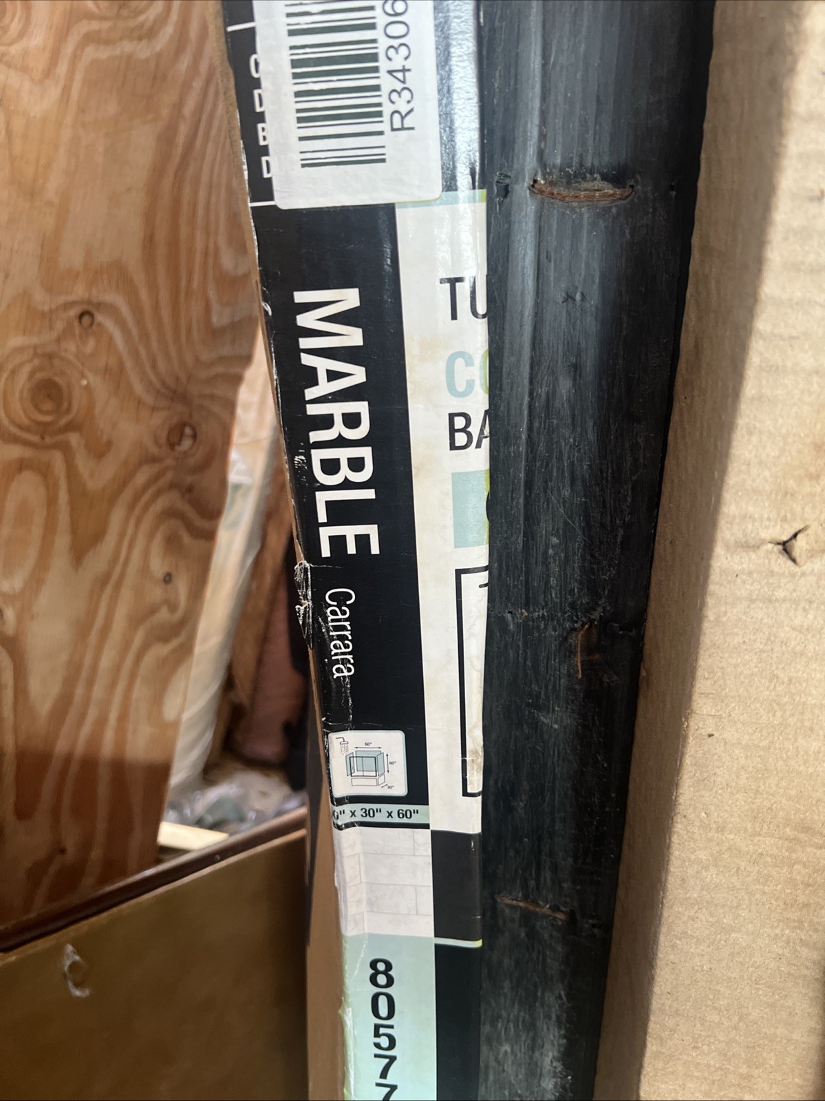 Max Utile 60”x30”x60” 3-piece Direct To Stud Composite Shower Marble Carrara