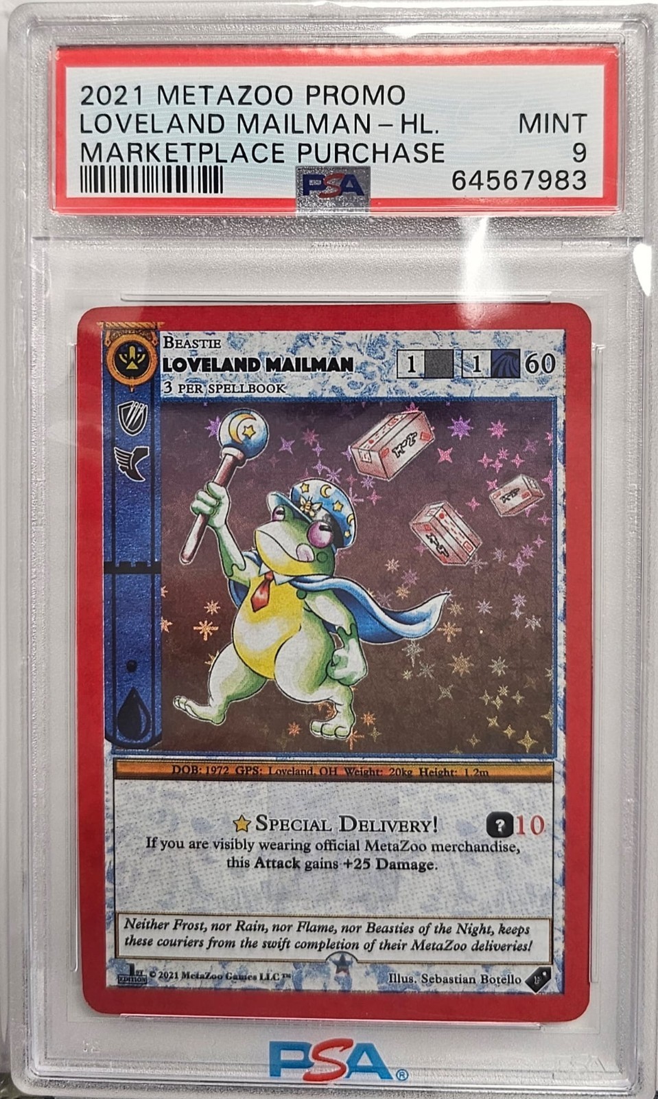 Metazoo - PSA 9 Mint - Loveland Mailman (Full Holo) - Marketplace Purchase Promo