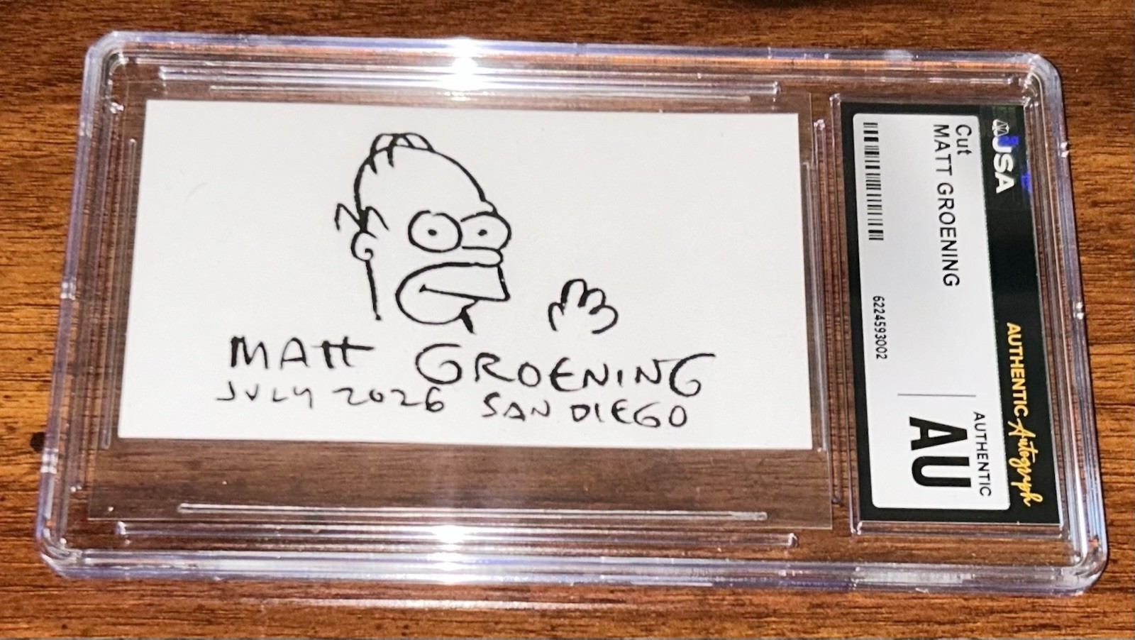 THE SIMPSONS Matt Groening Signed & Sketched Card JSA Authenticated Homer THE SIMPSONS Matt Groening Signed & Sketched Card JSA Authenticated Homer