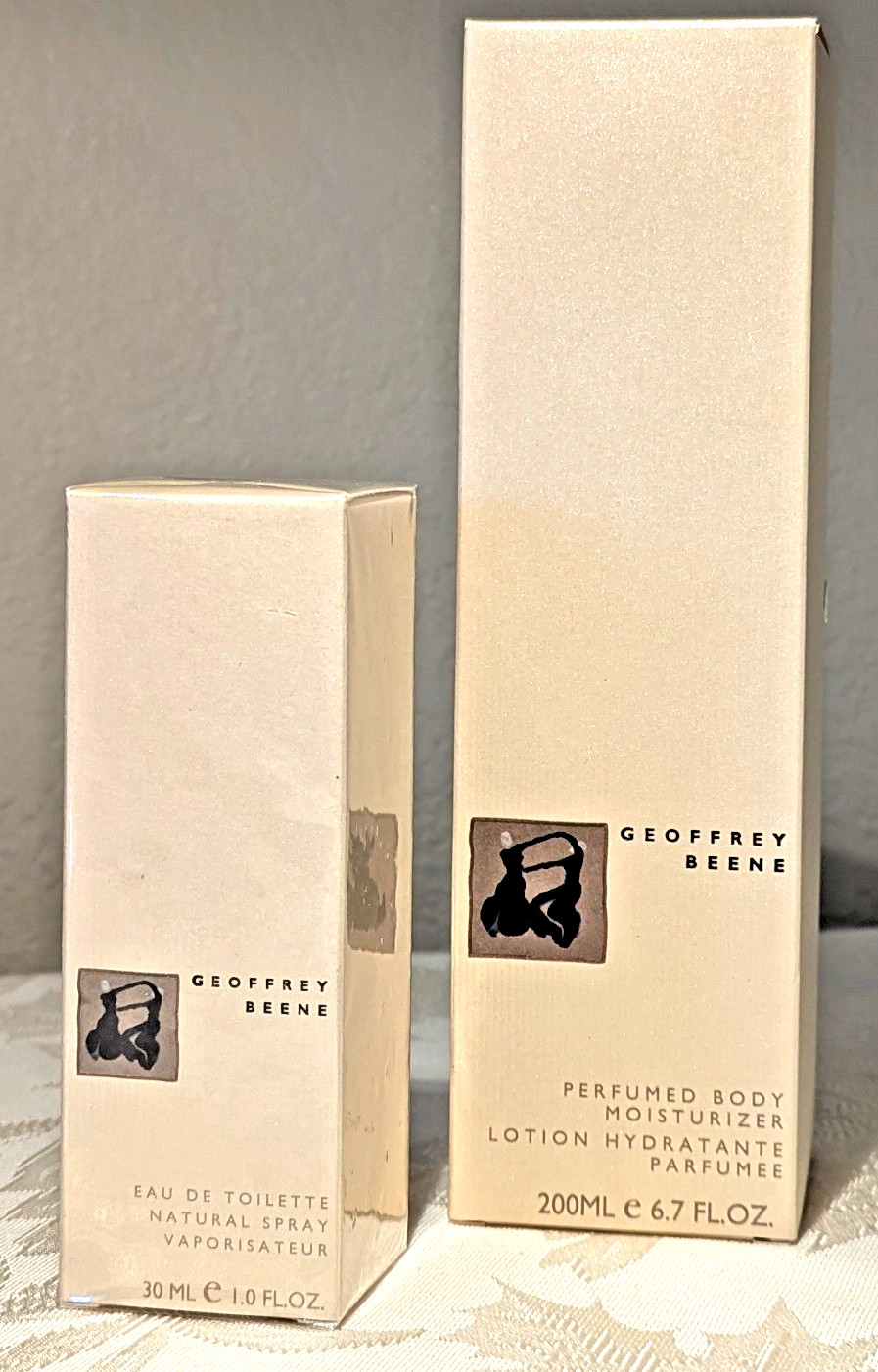 Geoffrey Beene Perfumed Body Moisturizer Lg 6.7ozoz & 1oz Sealed EDT NIB 2pc LOT