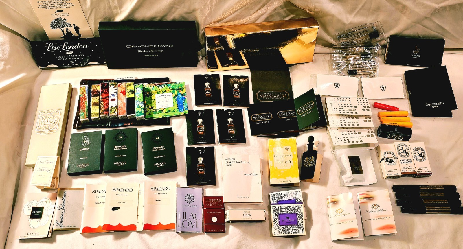 60+ Grab-Bag Lot Niche Samples & Sets: Masque, BOGUE, Amouage, Xerjoff, OJ,