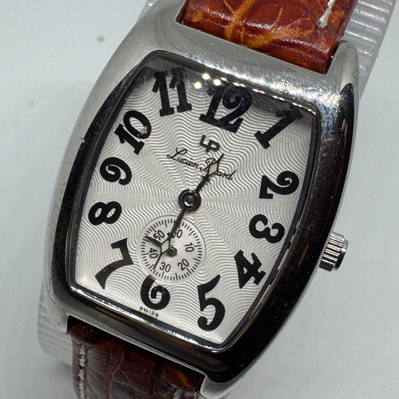 Lucien Piccard Swiss Quartz Watch Women Silver Sapphire Small Second New Battery