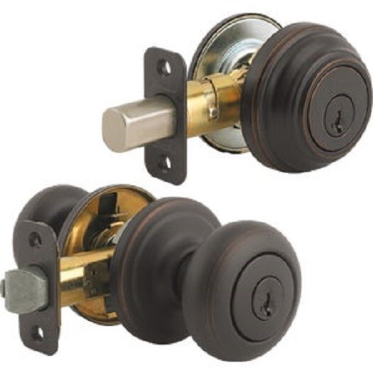 (4sets)-Kwikset Signature Series Juno Venetian Bronze Deadbolt & Door Knob Combo (4sets)-Kwikset Signature Series Juno Venetian Bronze Deadbolt & Door Knob Combo