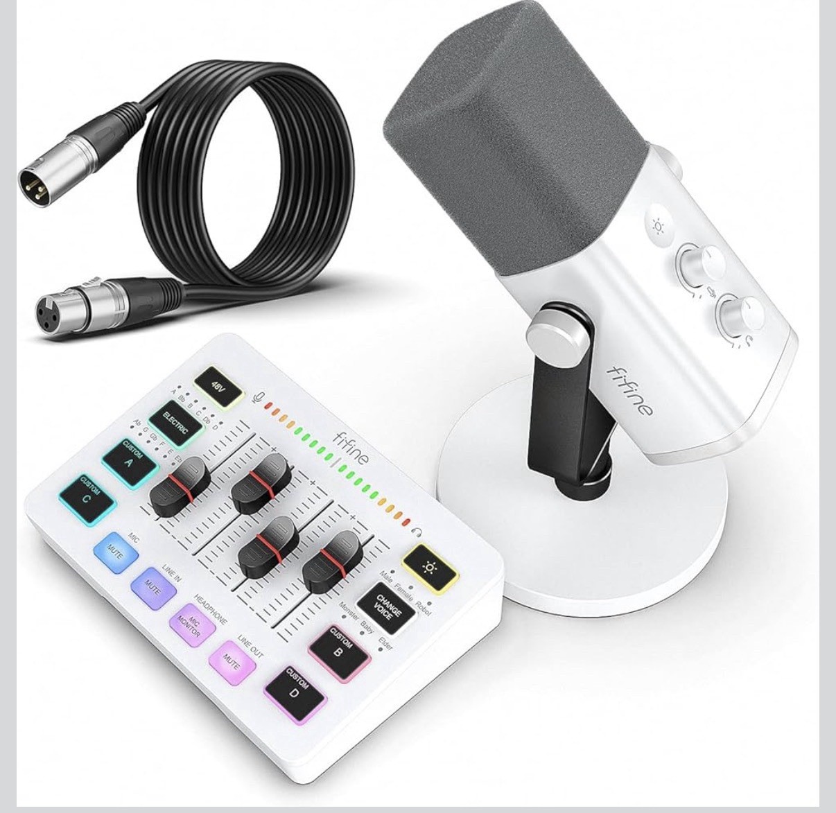 FIFINE Gaming Equipment Bundle, XLR/USB Streaming Dynamic Microphone with Audio FIFINE Gaming Equipment Bundle, XLR/USB Streaming Dynamic Microphone with Audio