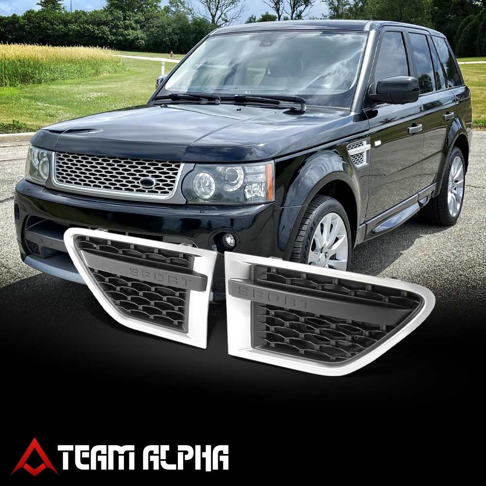 Fits 2010-2012 Land Rover Range Rover Sport Diamond Mesh Side Vent Grille Chrome