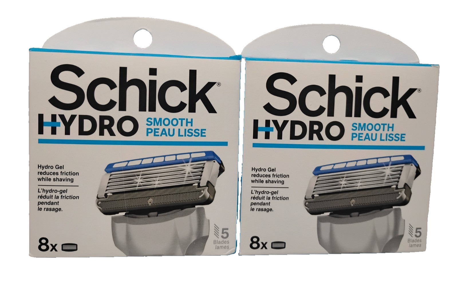 2X Schick Hydro Smooth 8 Cartridges 5 Blades NEW IN BOX