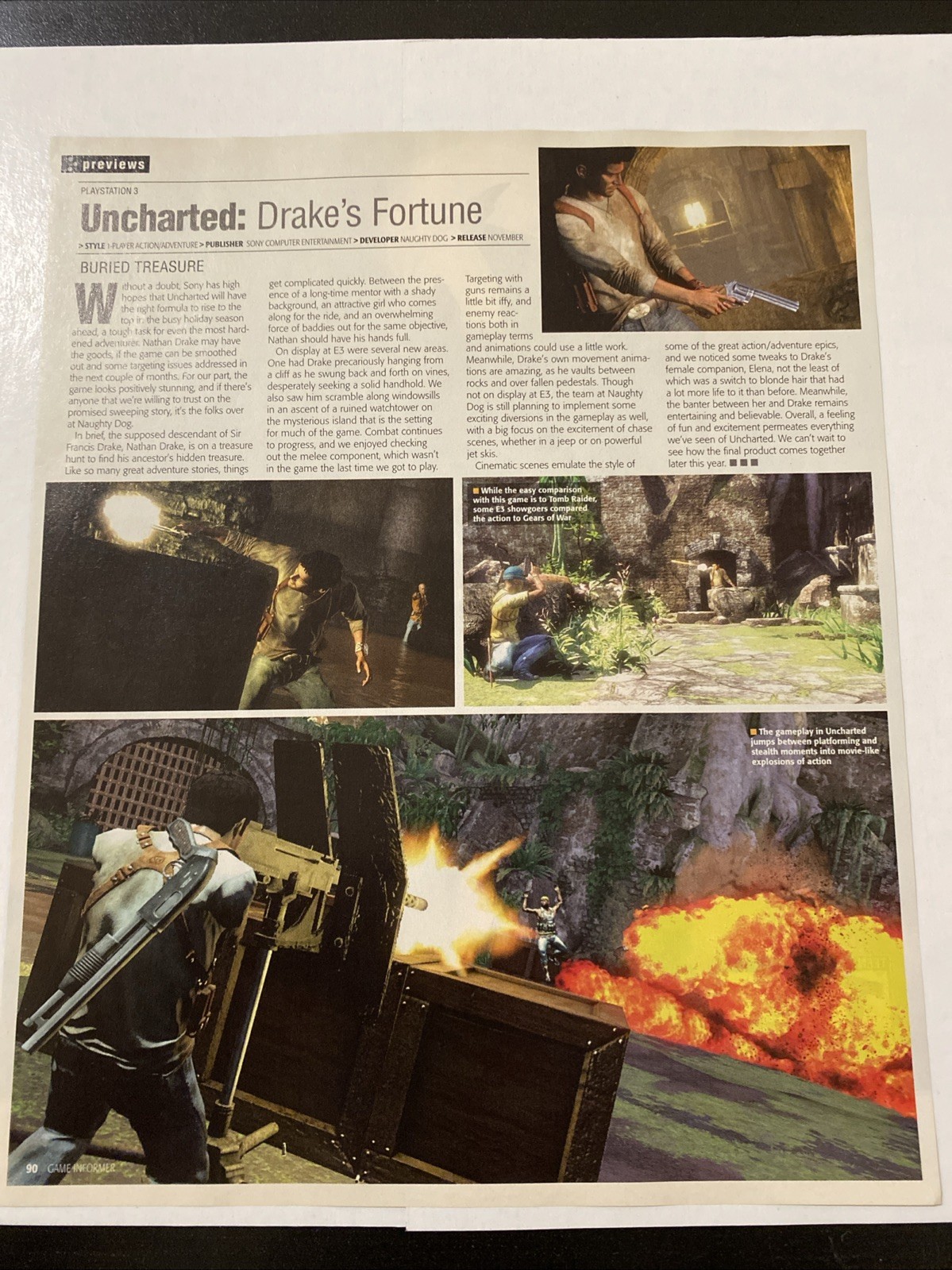 2007 Uncharted Drake\'s Fortune PS3 INTERVIEW Print Ad/Poster Video Game Pop Art