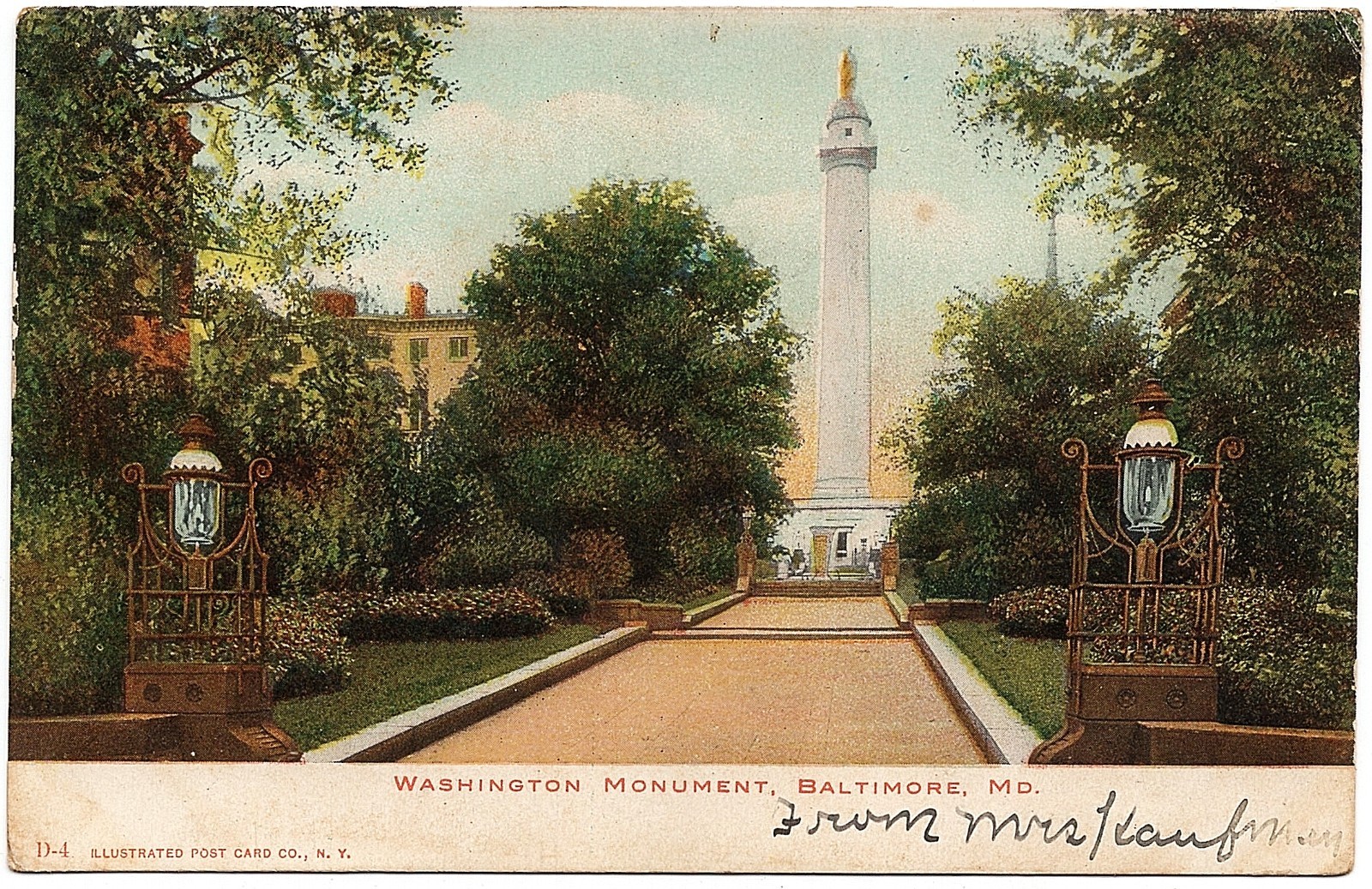 1901-1907 Baltimore MD Postcard George Washington Monument UDB Antique