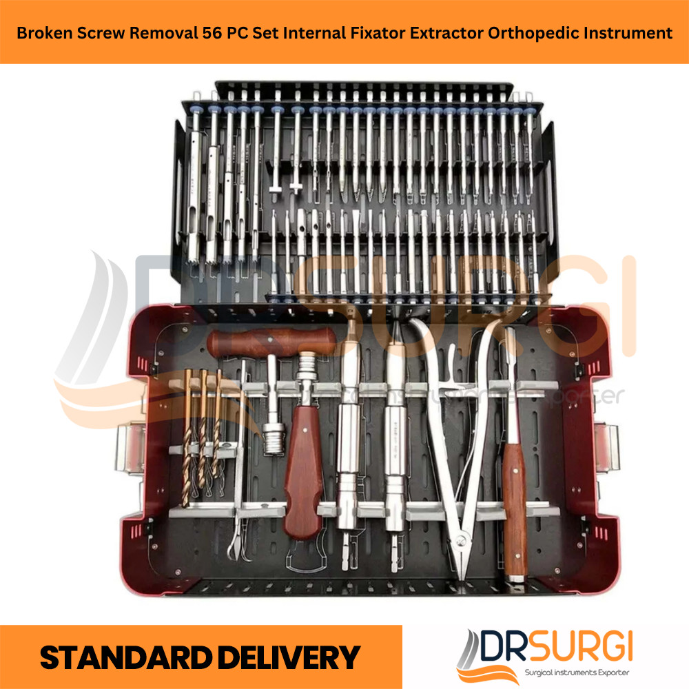 Broken Screw Removal 56 PC Set Internal Fixator Extractor Orthopedic Instrument