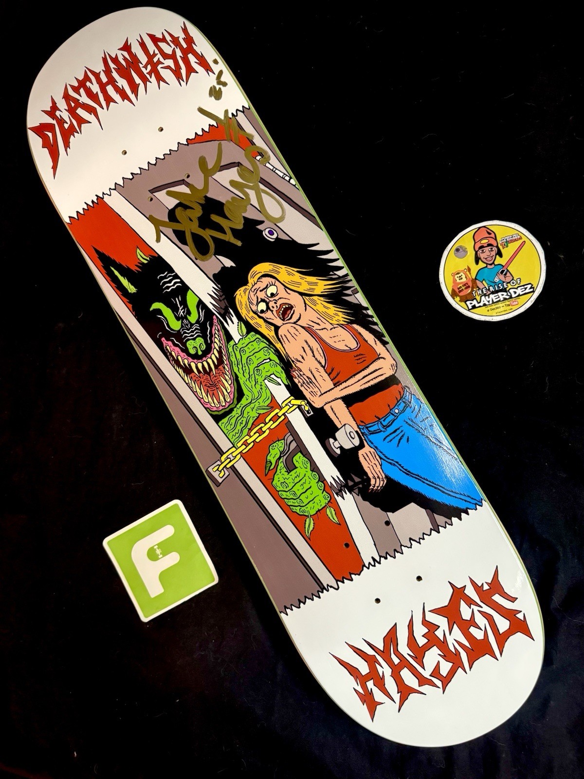 RARE SIGNED Jake Hayes Deathwish Creeps 423 Skateboard Deck AUTOGRAPHED