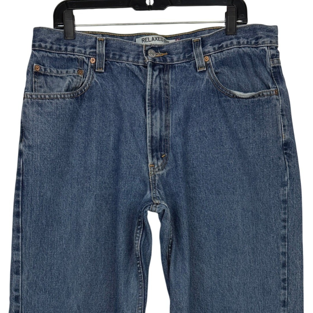 Vintage Y2K Levi\'s 550 Relaxed Fit Jeans Mens 36x32 Blue Medium Wash Denim Taper