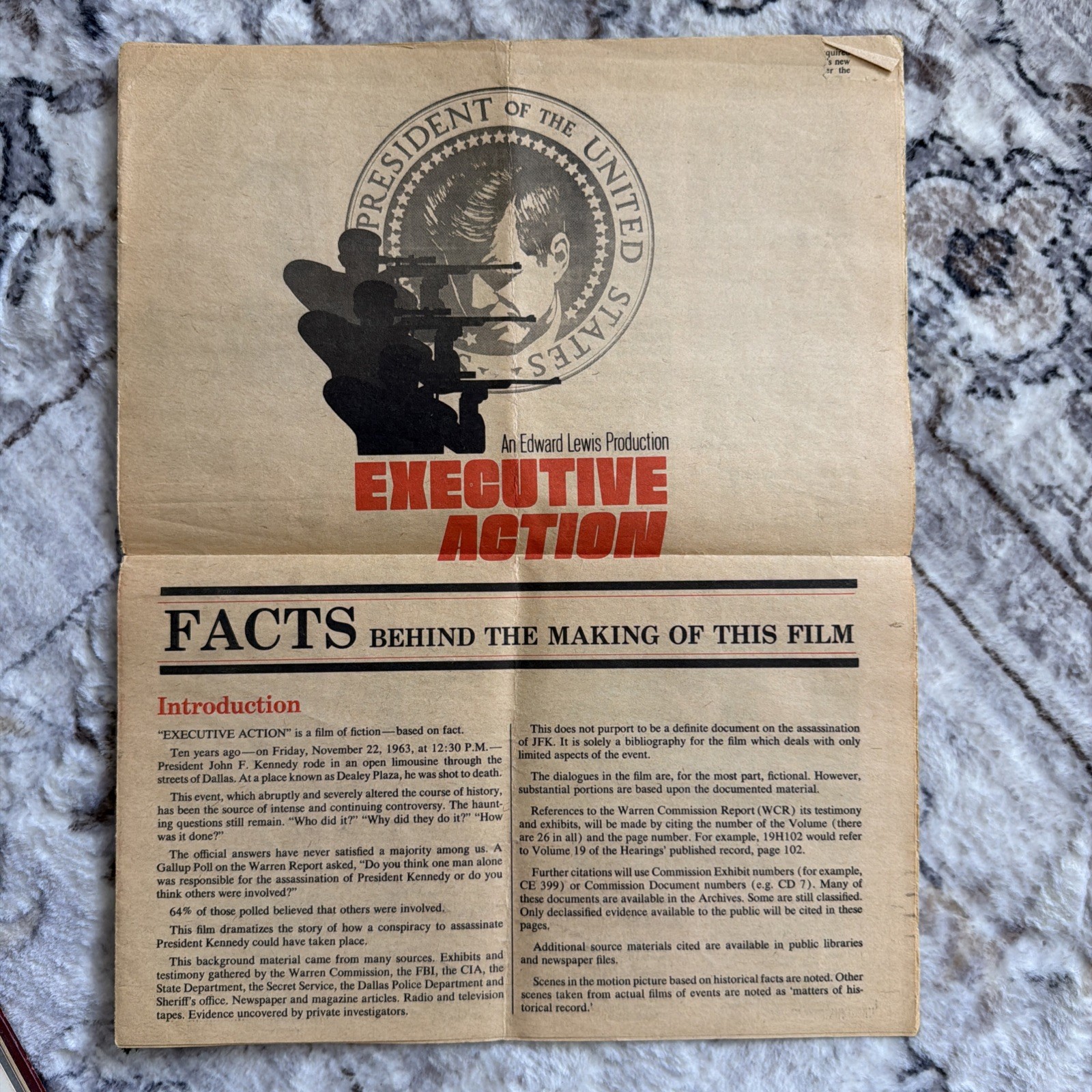 Movie Promo Executive Action & Torch Is Passed Hardcover Edward Lewis JFK Film Movie Promo Executive Action & Torch Is Passed Hardcover Edward Lewis JFK Film