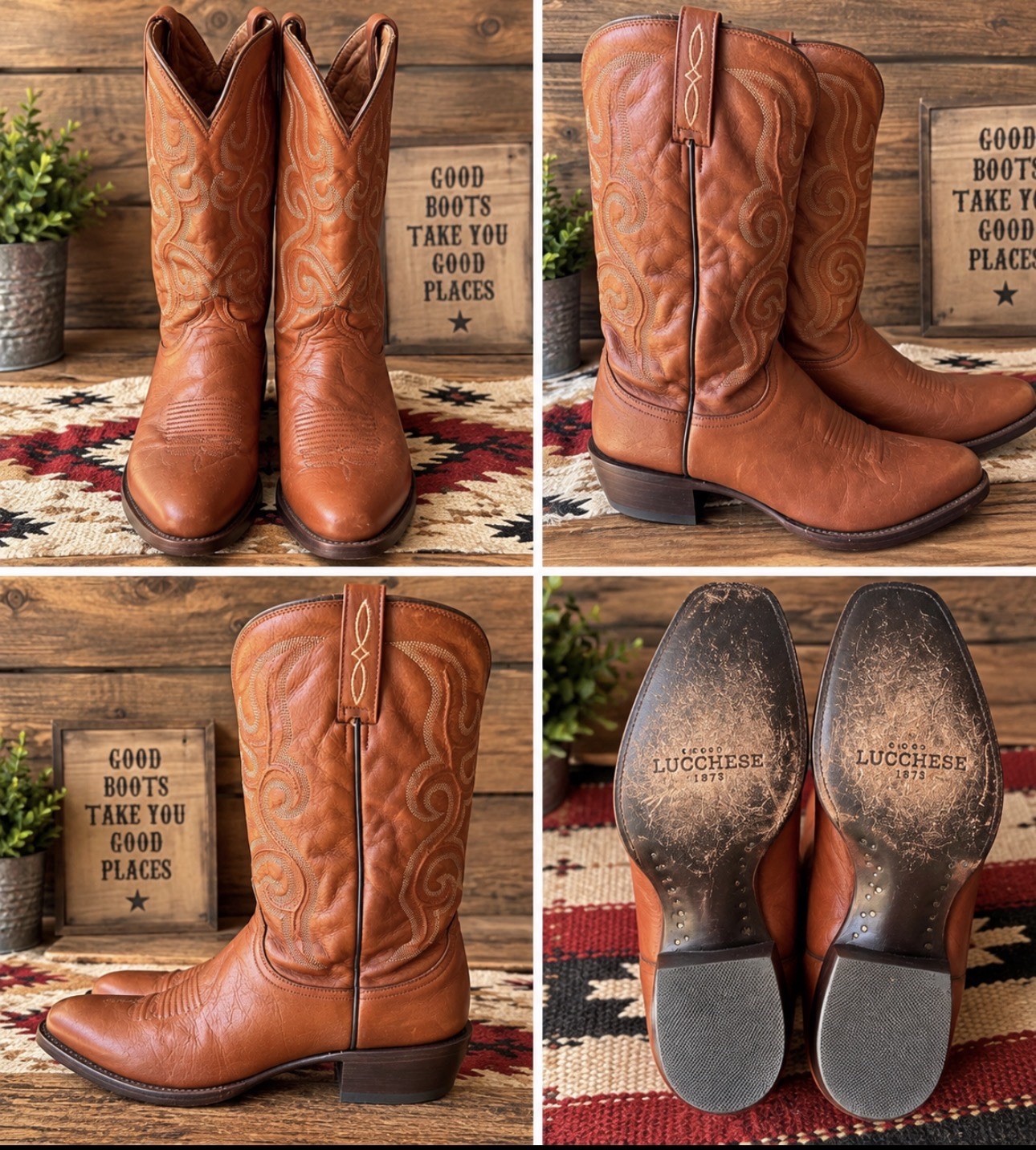 Lucchese Baker Boot Size 11 1/2 D Excellent Condition M3429 Retail $600