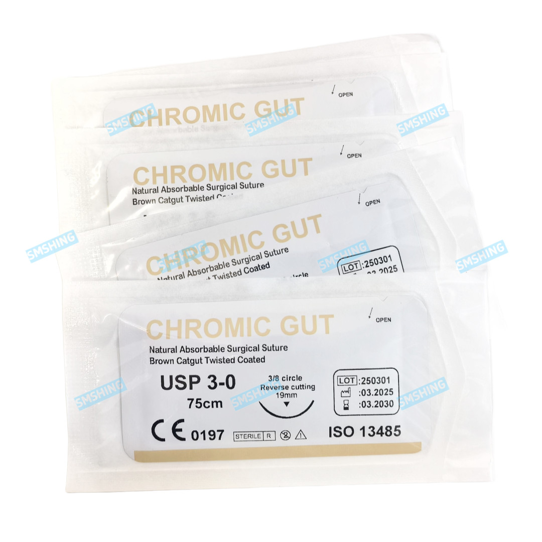 Absorbable Dental Oral CHROMIC GUT 3-0 PGA 4/0 Natural