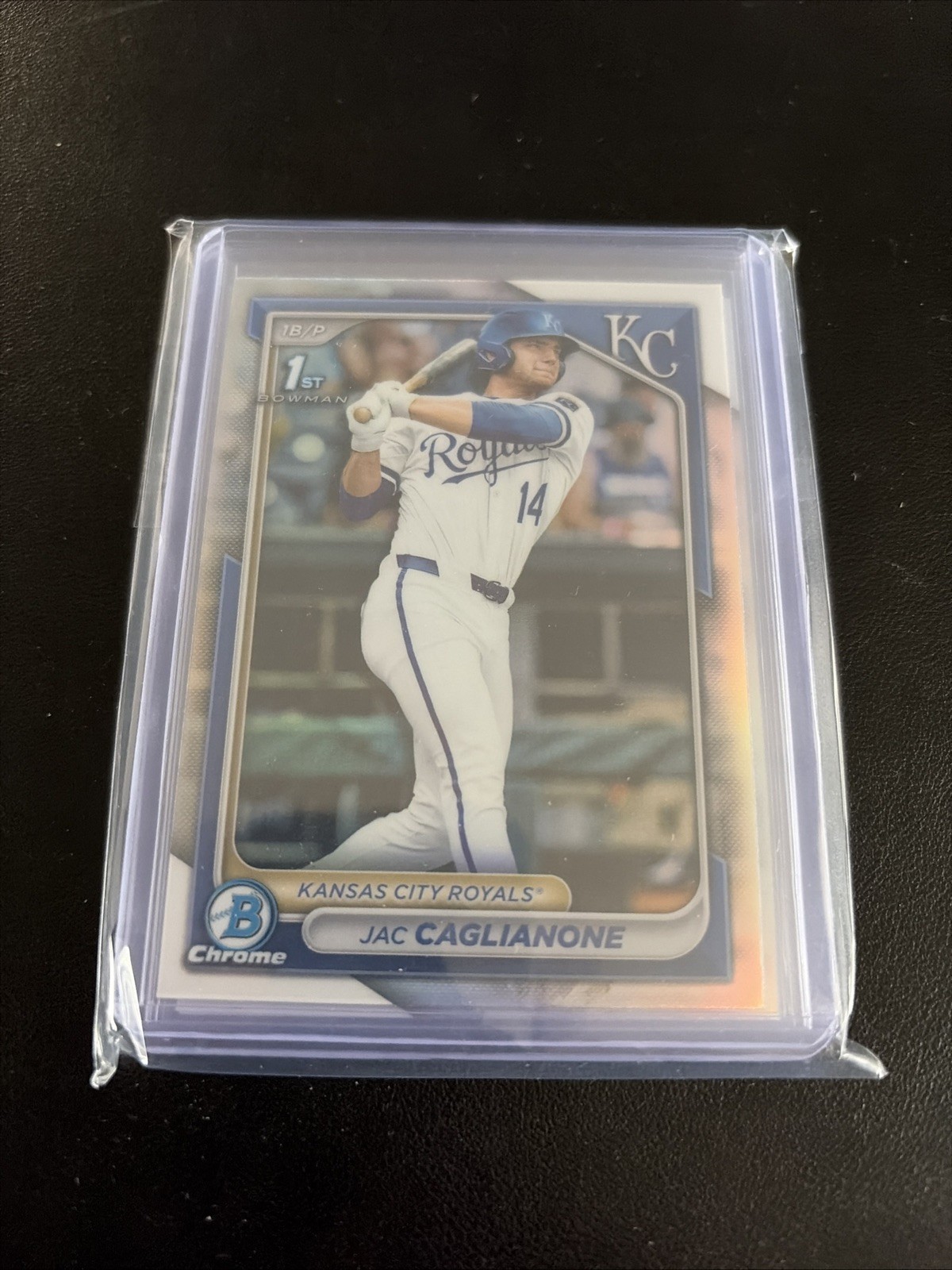 JAC CAGLIANONE 2024 BOWMAN CHROME DRAFT 1ST REFRACTOR ROYALS