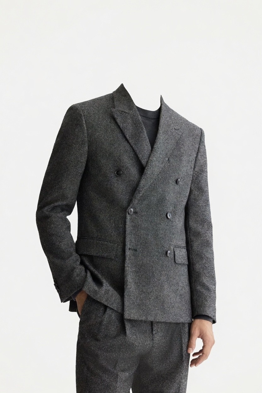 H&M Men\'s Dark Gray Melange Double-Breasted Jacket 40R New w/ tags