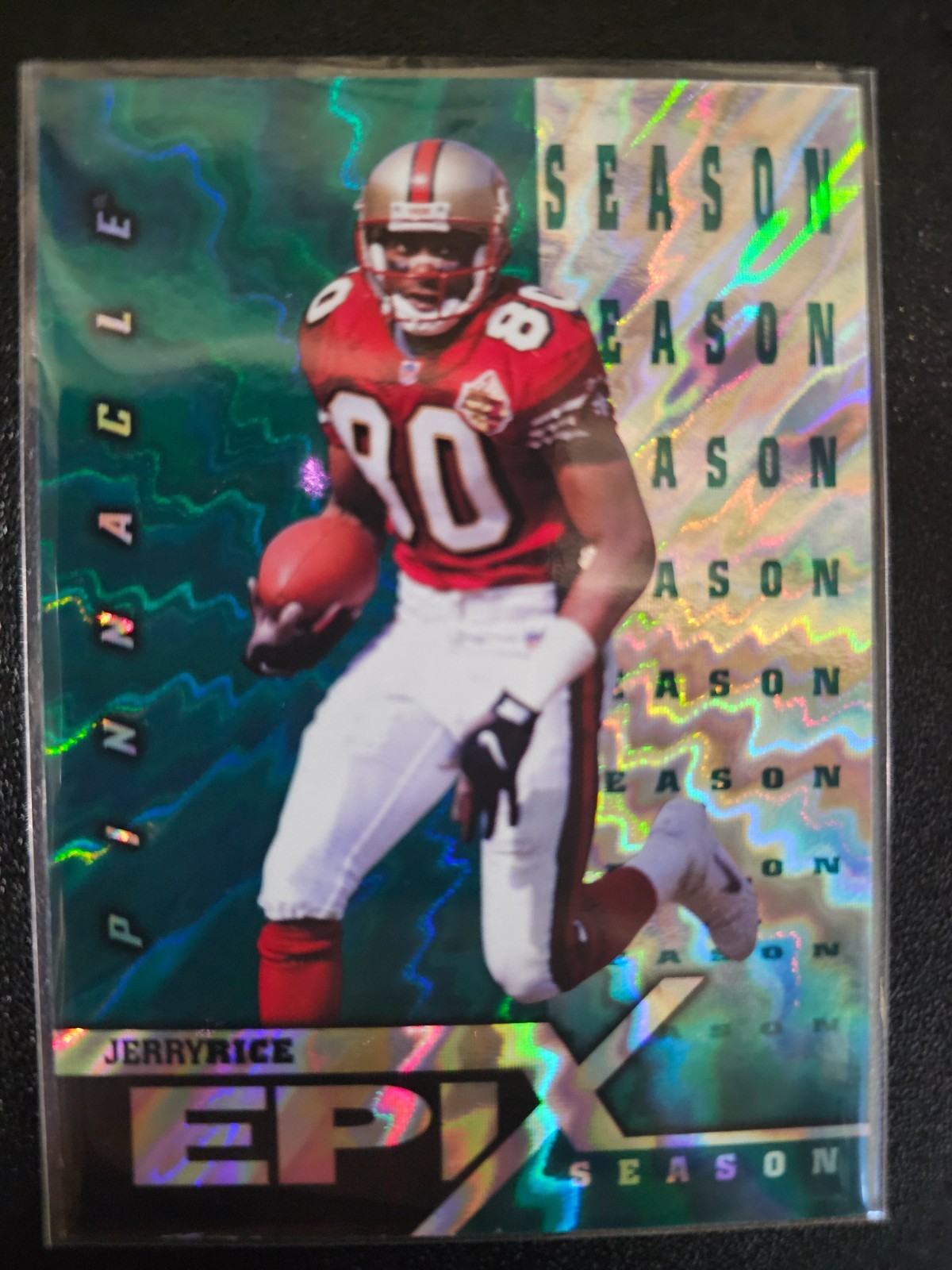 1997 Pinnacle Epix Jerry Rice Season Emerald #E19 /50
