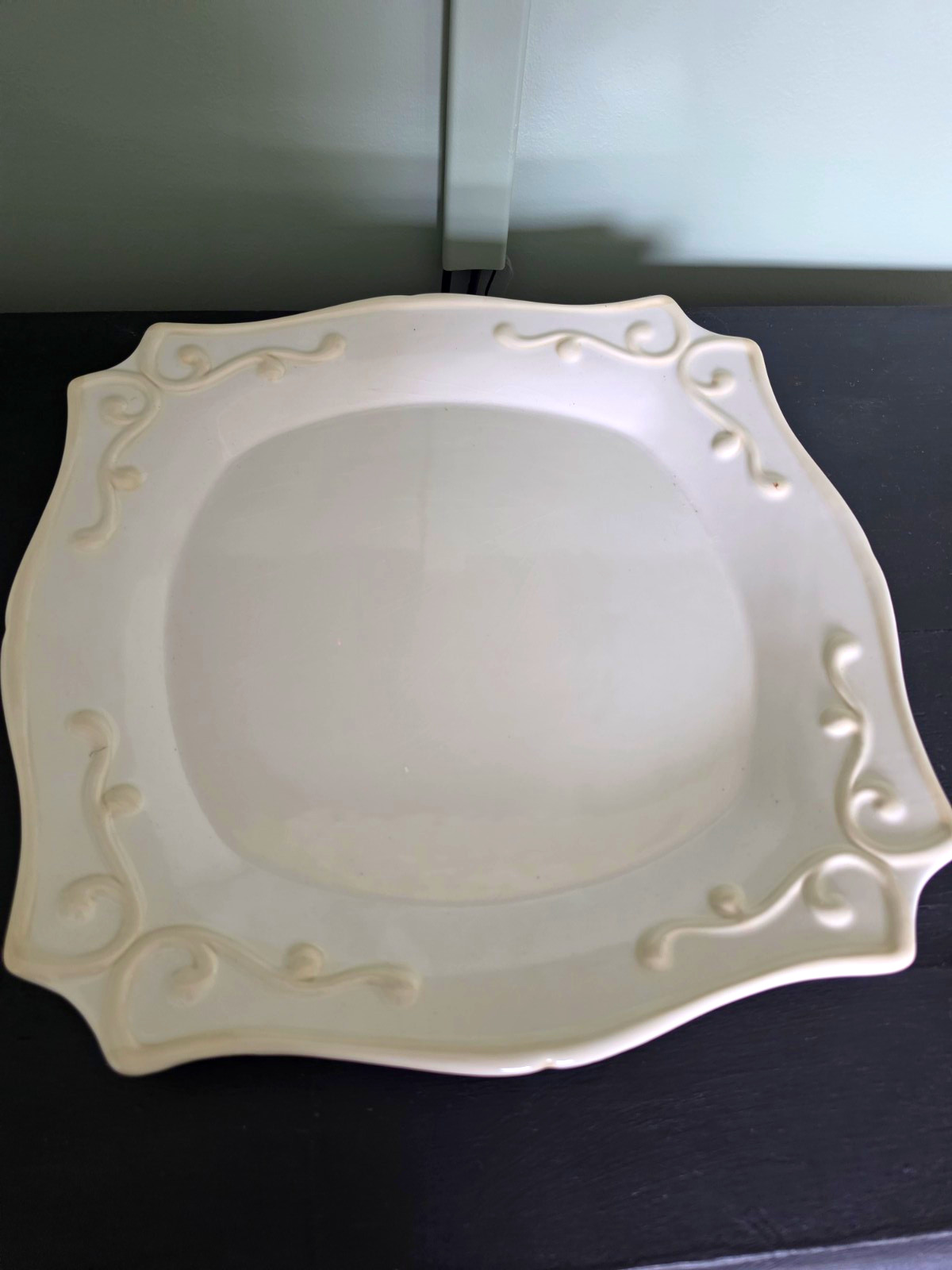 Vintage Princess House Pavillion White Square Ceramic Plate Glossy Finish Vintage Princess House Pavillion White Square Ceramic Plate Glossy Finish
