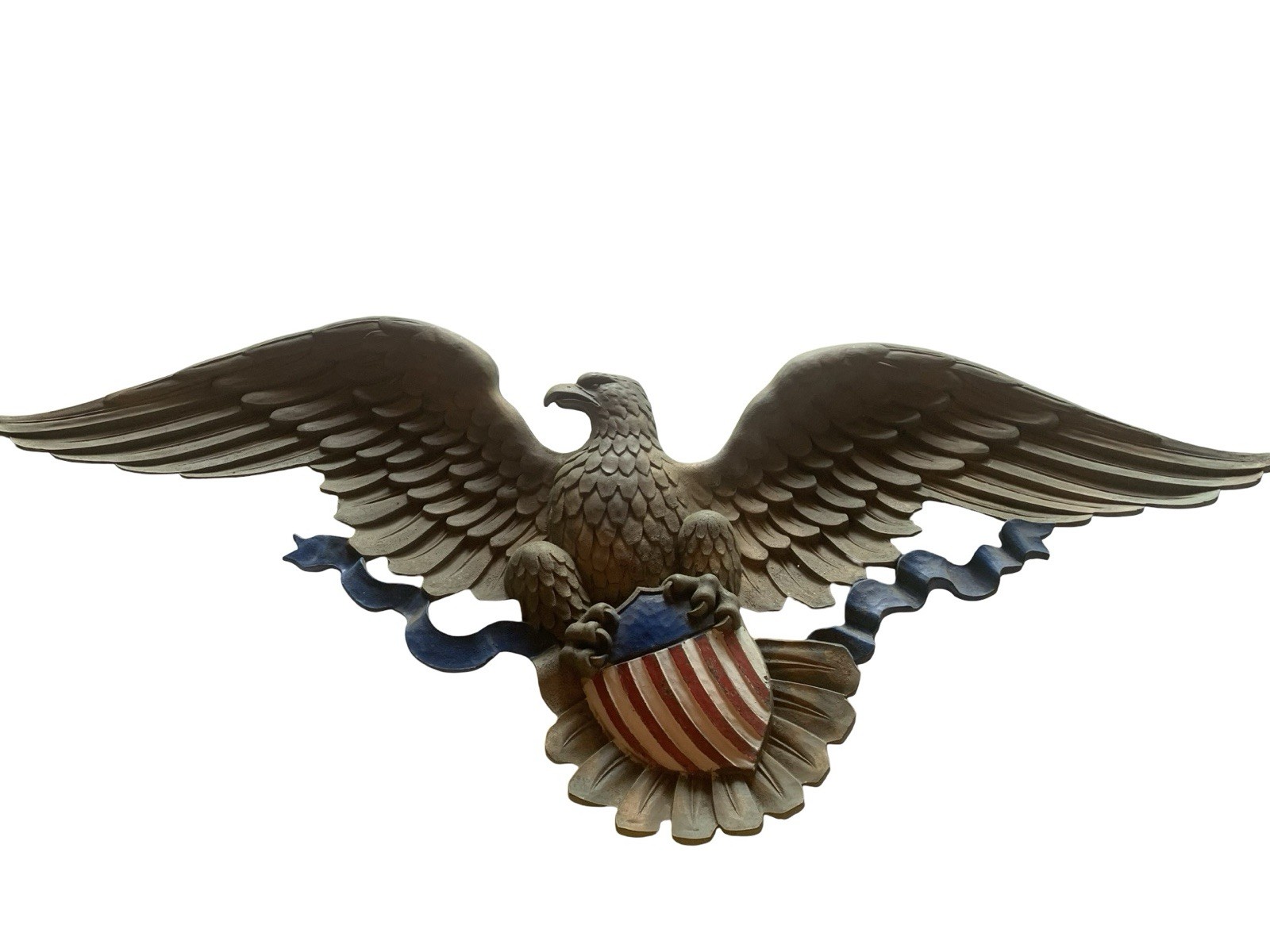 Vintage 1958 Syroco Eagle Wall Plaque Patriotic Americana 45” Large Gold USA