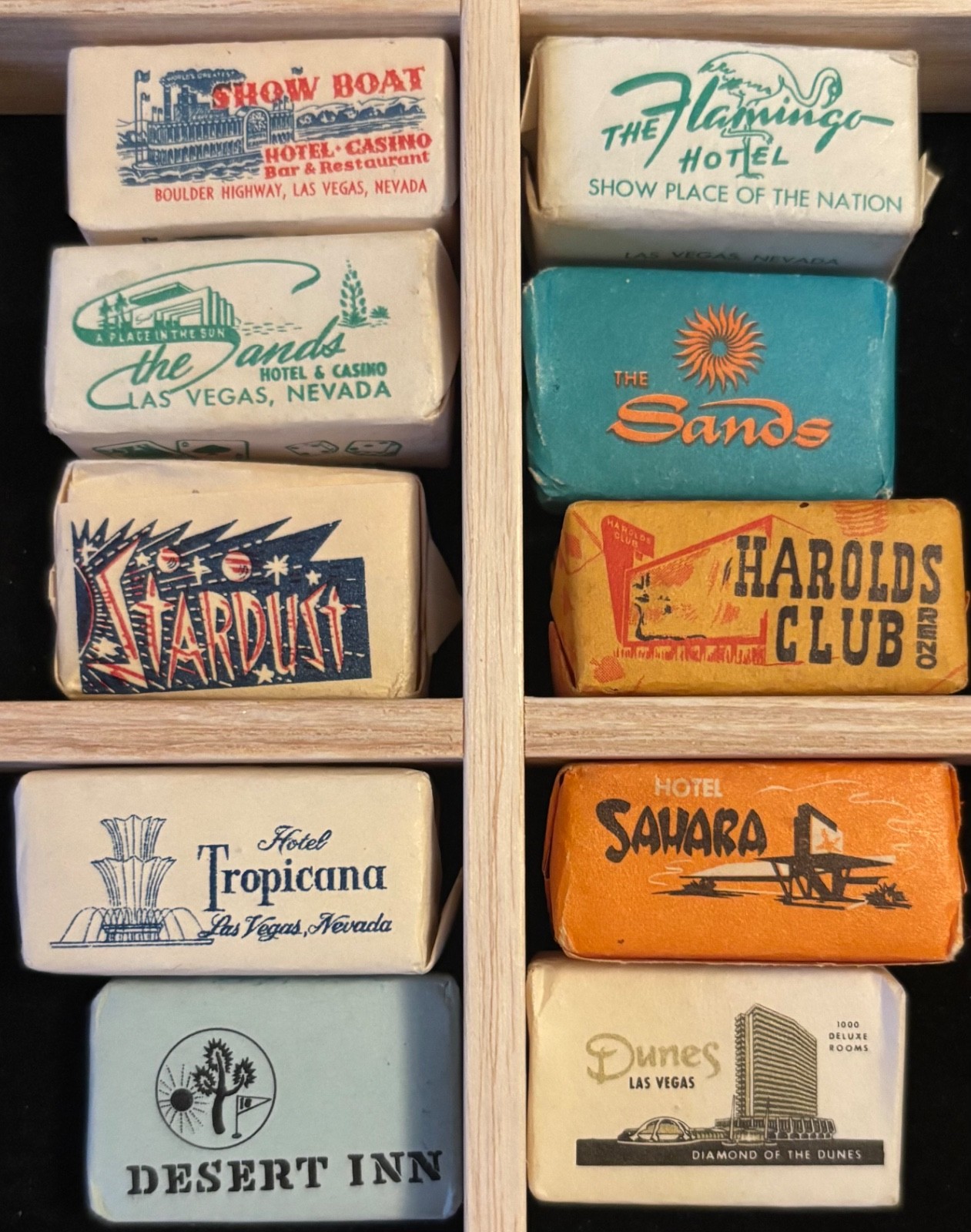 10 Vintage 1960s Las Vegas Nevada Hotel Sugar Cubes