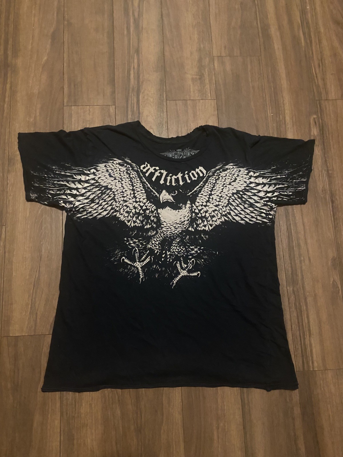 Black Affliction Mens Large 2000s vintage Slim T-Shirt