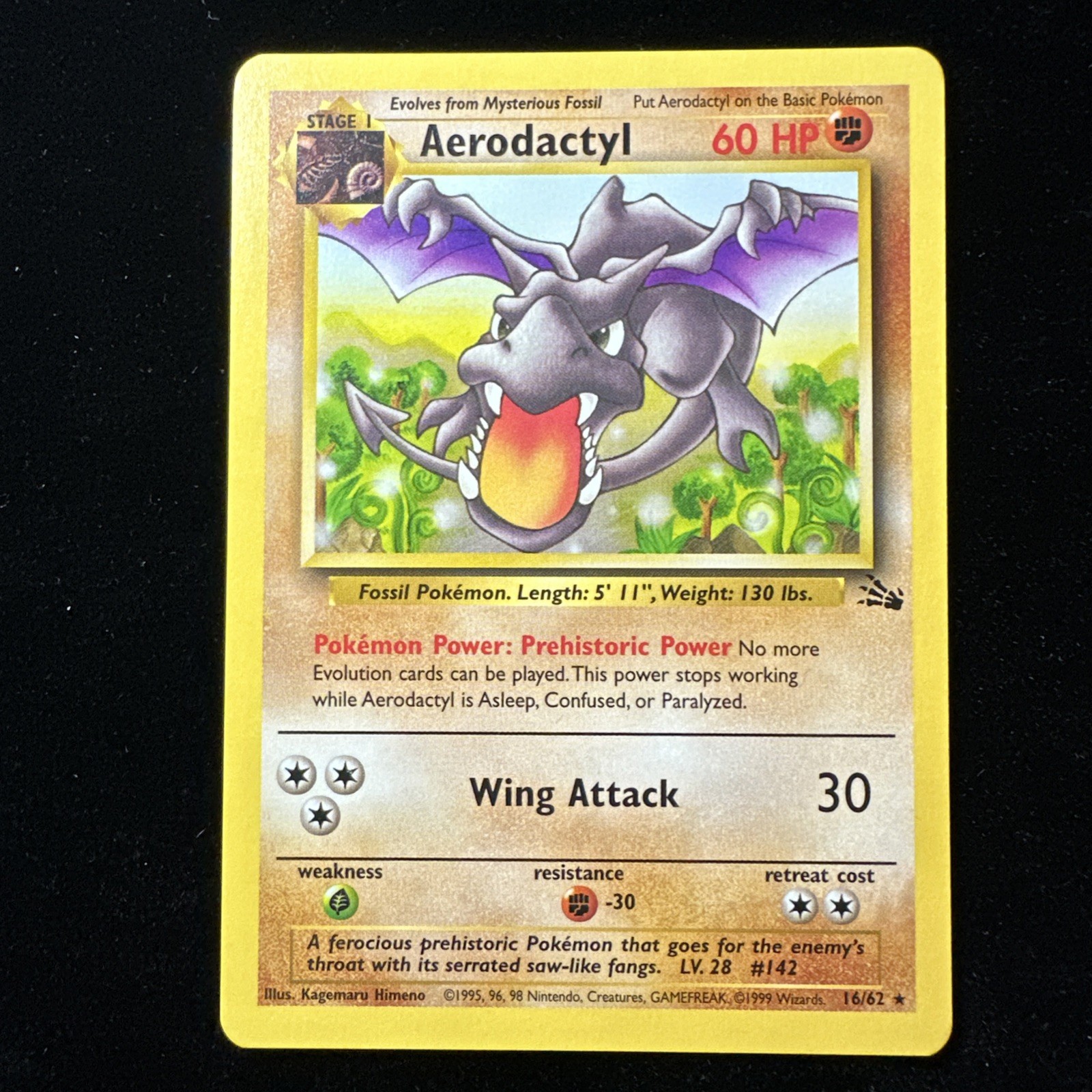 1999 Pokémon Wizards Non Holo Aerodactyl 1 Nm-Lp 1999 Pokémon Wizards Non Holo Aerodactyl 1 Nm-Lp