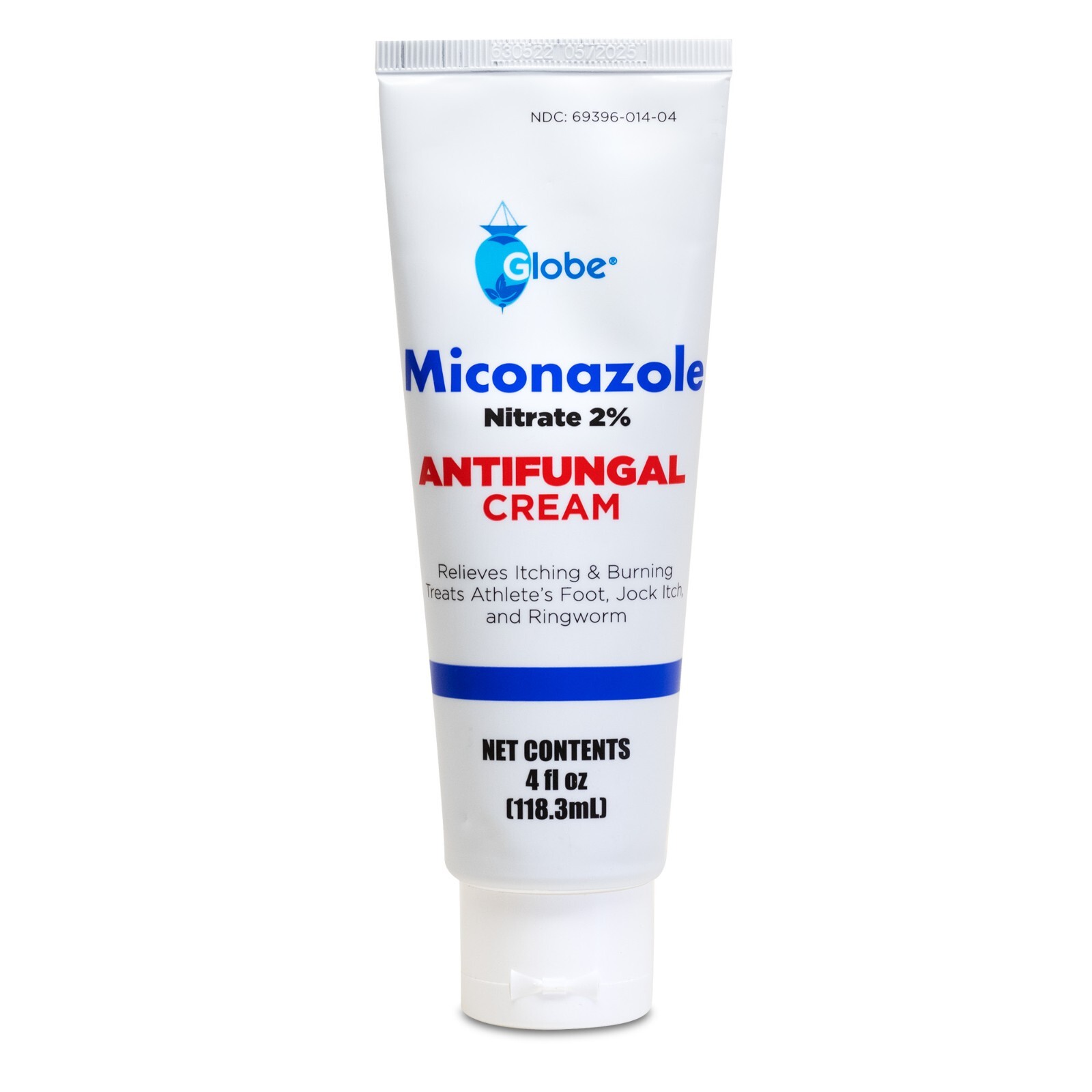 Globe Miconazole 2% Nitrate Ultra Strength Antifungal Cream 4 oz. Tube