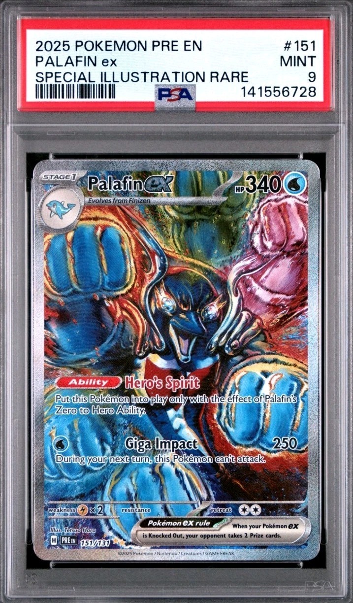 2025 Pokemon Prismatic Evolutions Palafin #151 Special Illustration Rare PSA 9