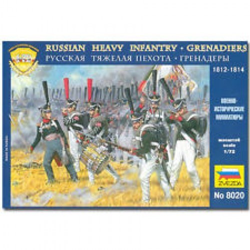 1:72 Zvezda Russian Heavy Infantry Grenadiers 1812-1814 Kit Z8020 Model