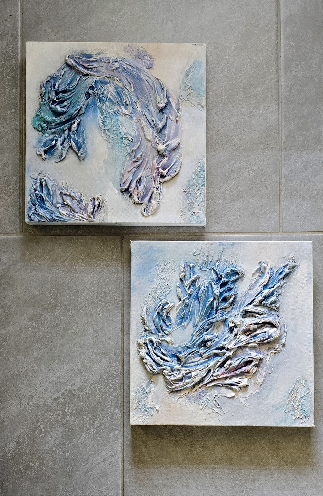 T. Wilkins Original Mixed Media Abstract Painting 12x12x1.5 Signed Canvas Art T. Wilkins Original Mixed Media Abstract Painting 12x12x1.5 Signed Canvas Art