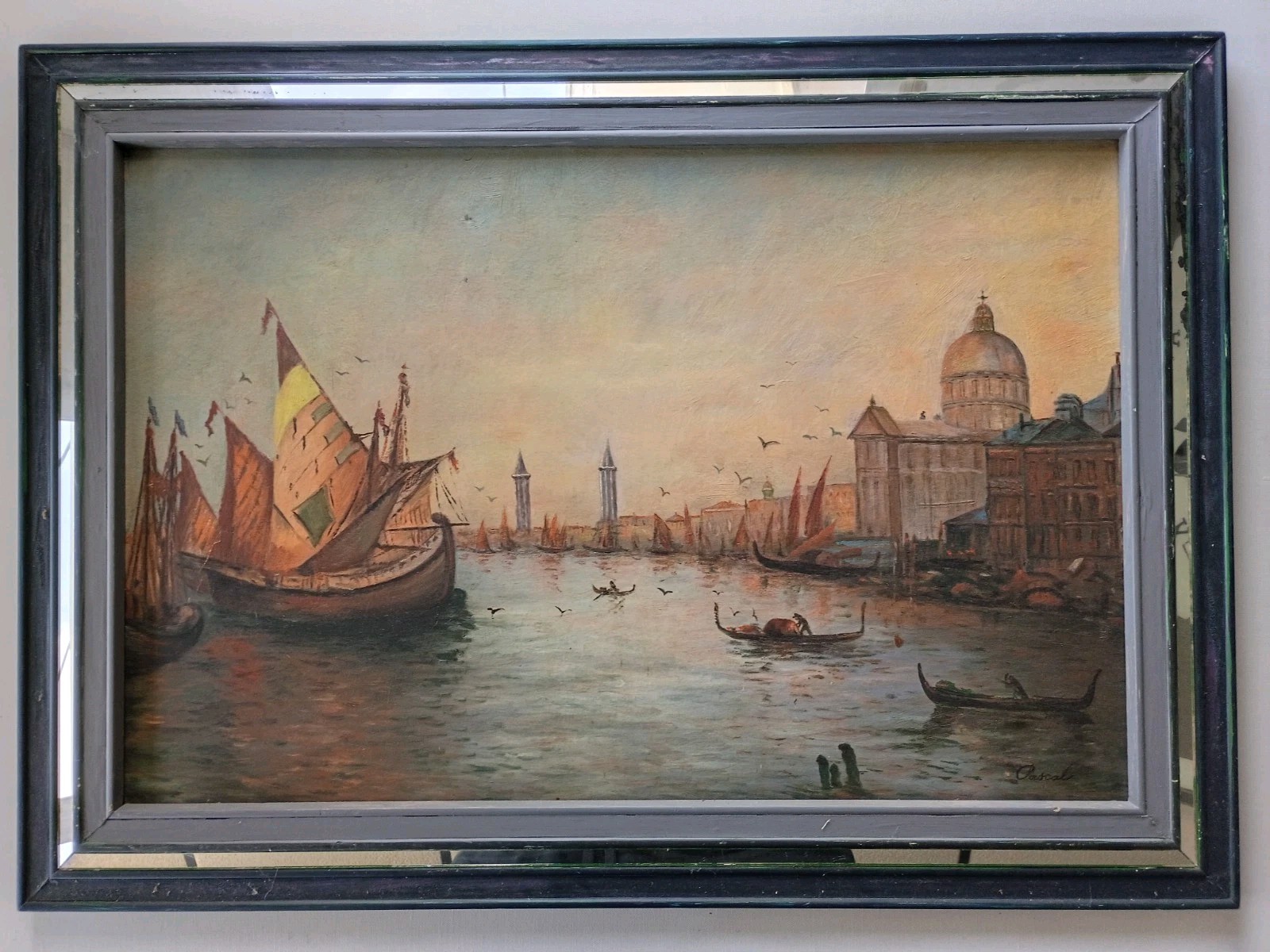 PAUL PASCAL (1839-1905) ORIGINAL FRENCH ANTIQUE VENICE CANAL SCENE OIL PAINTING PAUL PASCAL (1839-1905) ORIGINAL FRENCH ANTIQUE VENICE CANAL SCENE OIL PAINTING