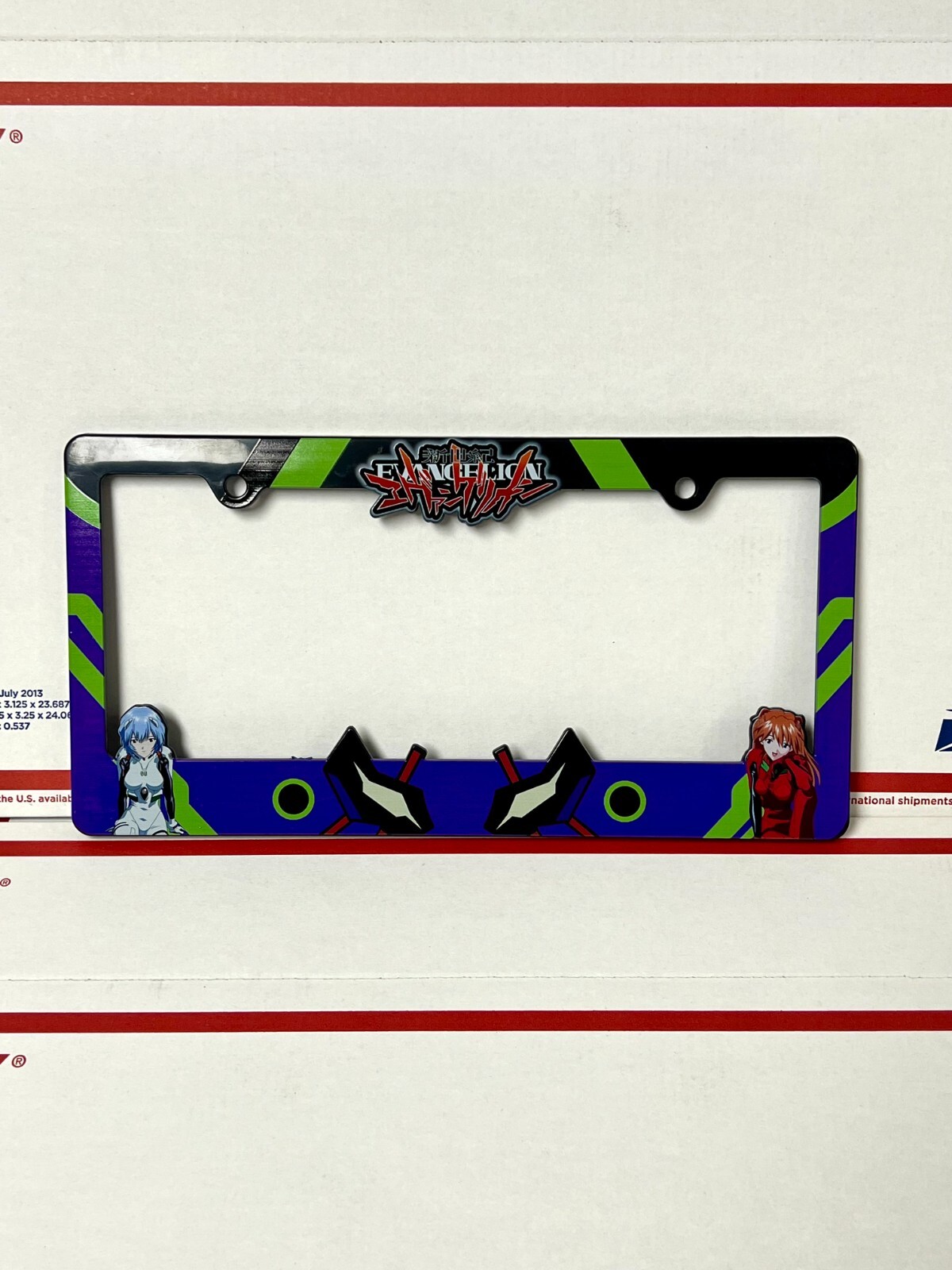 Neon Genesis Evangelion License Plate Frame featuring Asuka and Rei Neon Genesis Evangelion License Plate Frame featuring Asuka and Rei