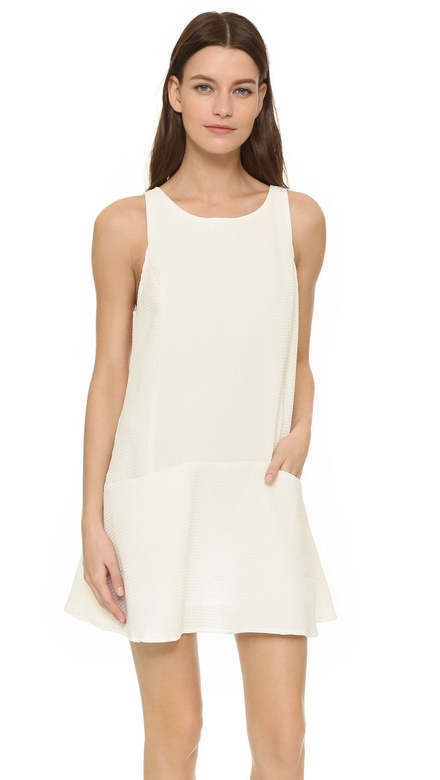 BB Dakota Women\'s Raven Tank Dress with Patch Pockets, Dirty White Size M