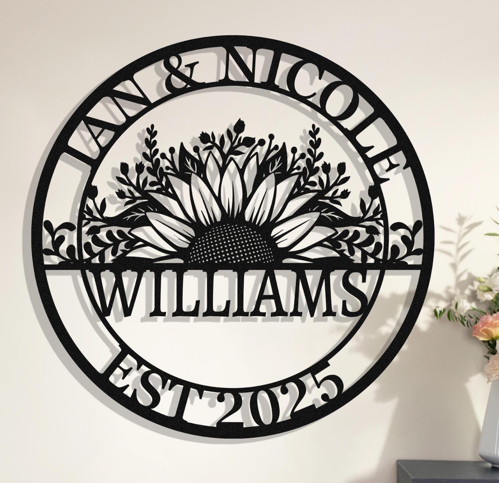Personalized Wedding Sign Gifts, Custom Last Name Established Sign, Family Name