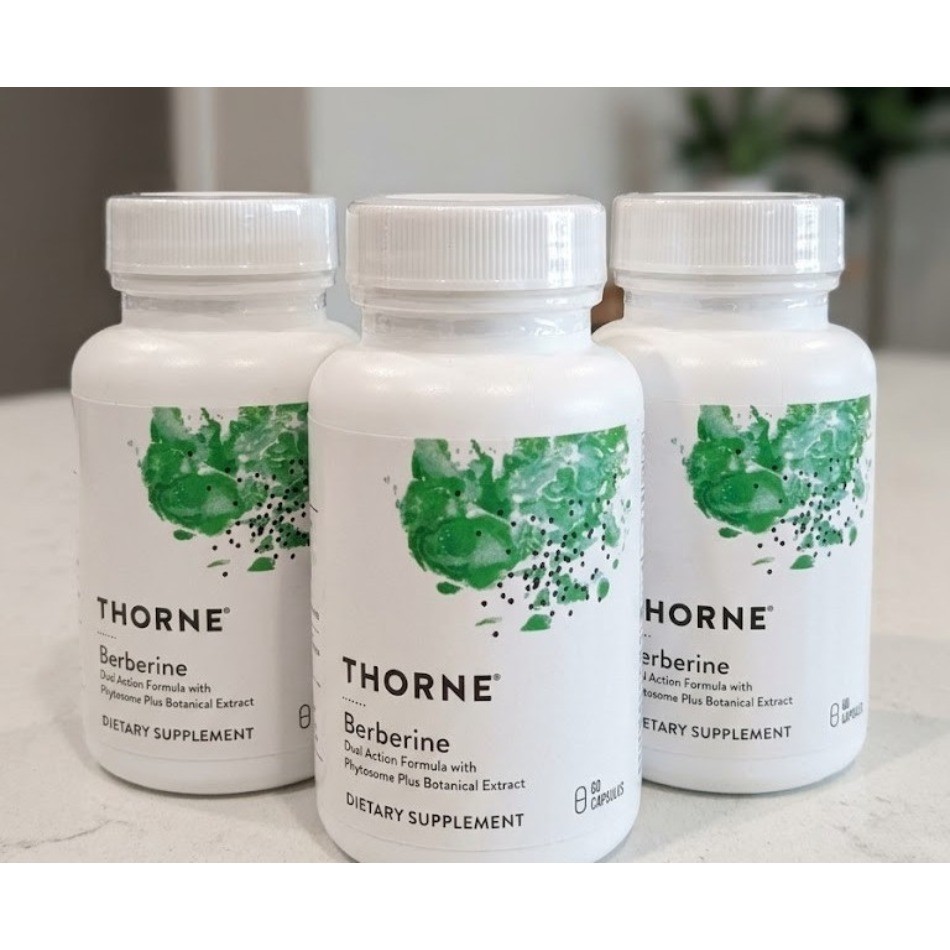 3 Bottle Thorne, Berberine, 1,000 mg per serving, 60 Capsules | EXP:2028