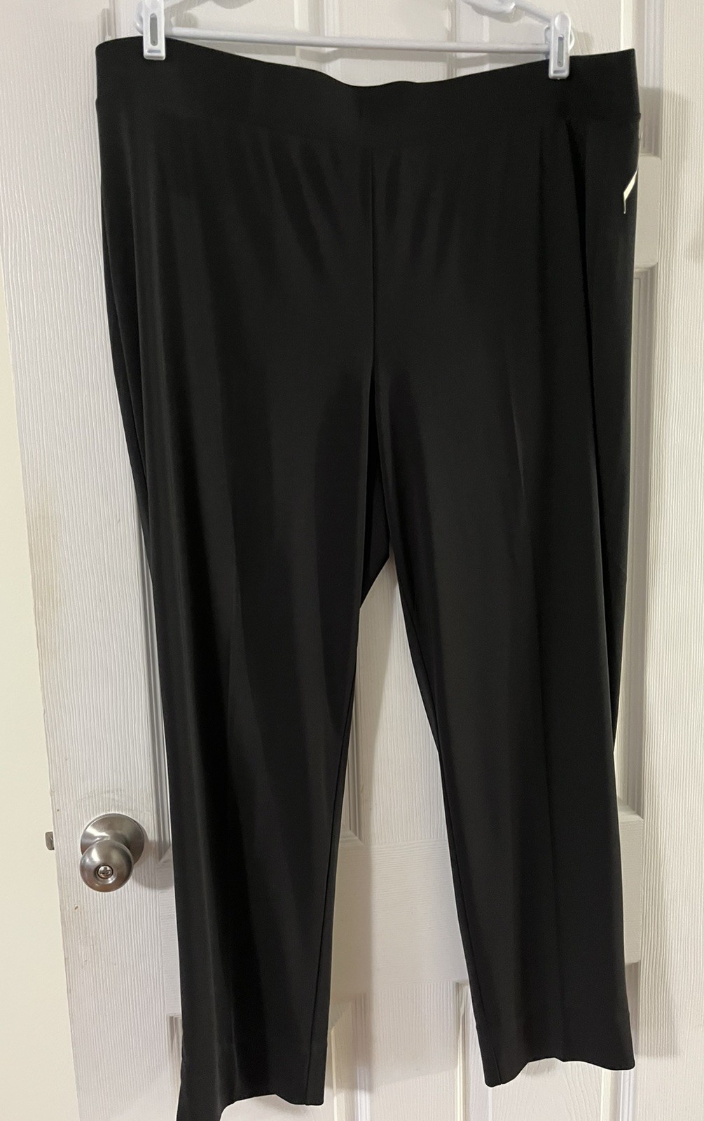 Talbots Woman Pants 3X Black Pull On Straight Leg Slit Professional Classic NWT