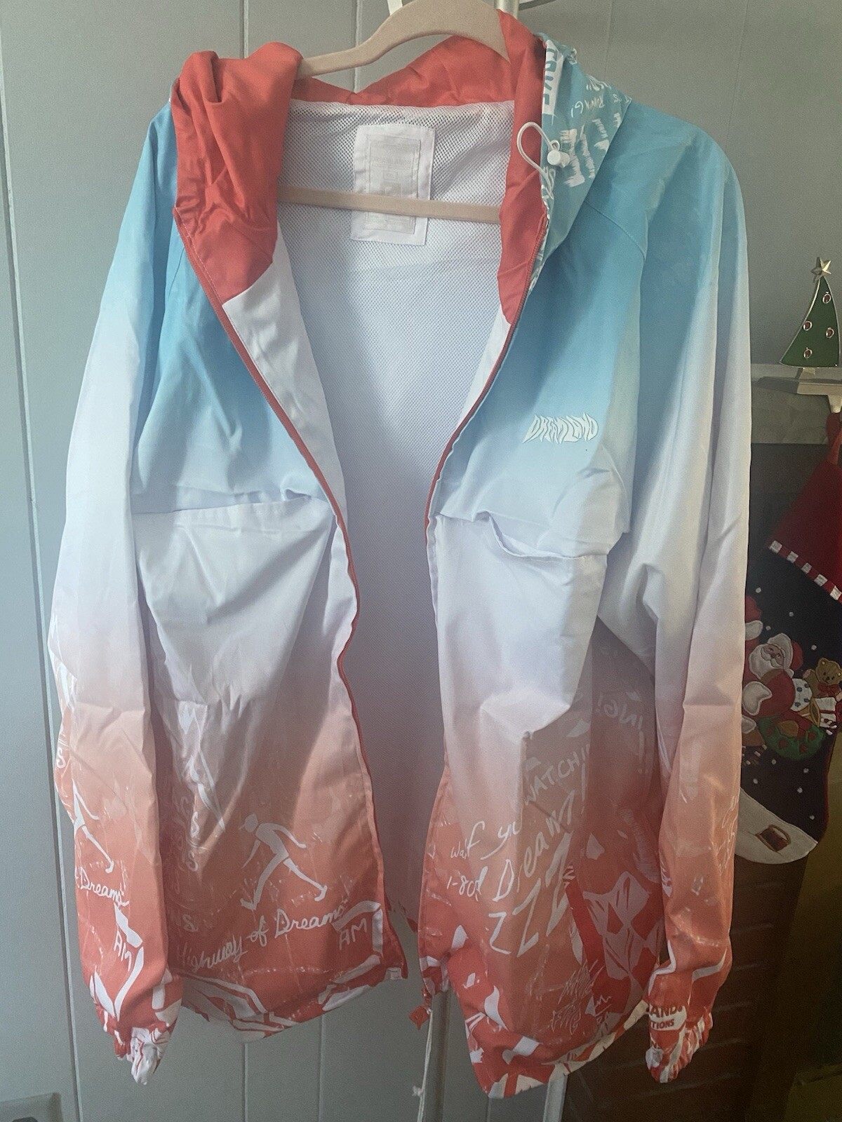 Dreamland NWT 4XL Graffiti Salmon/light blue zip-up Jacket Men Big & Tall Dreamland NWT 4XL Graffiti Salmon/light blue zip-up Jacket Men Big & Tall