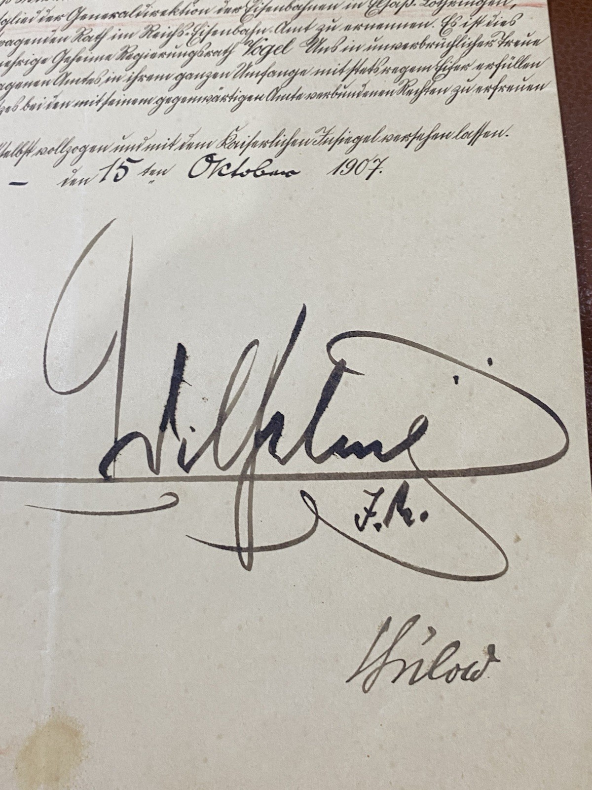 Kaiser Wilhelm II of Germany original hand signed autographed 1907 FreeShipping