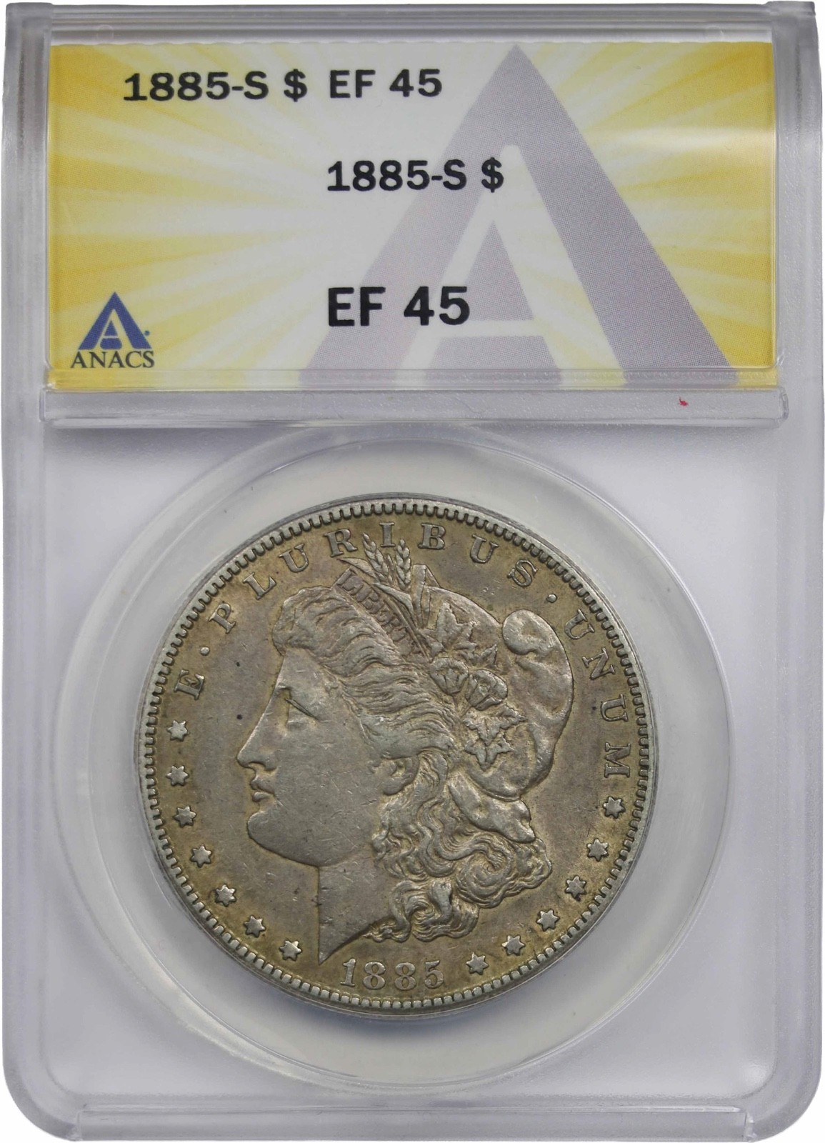 1885-S $1 ANACS EF XF 45 Morgan Silver Dollar