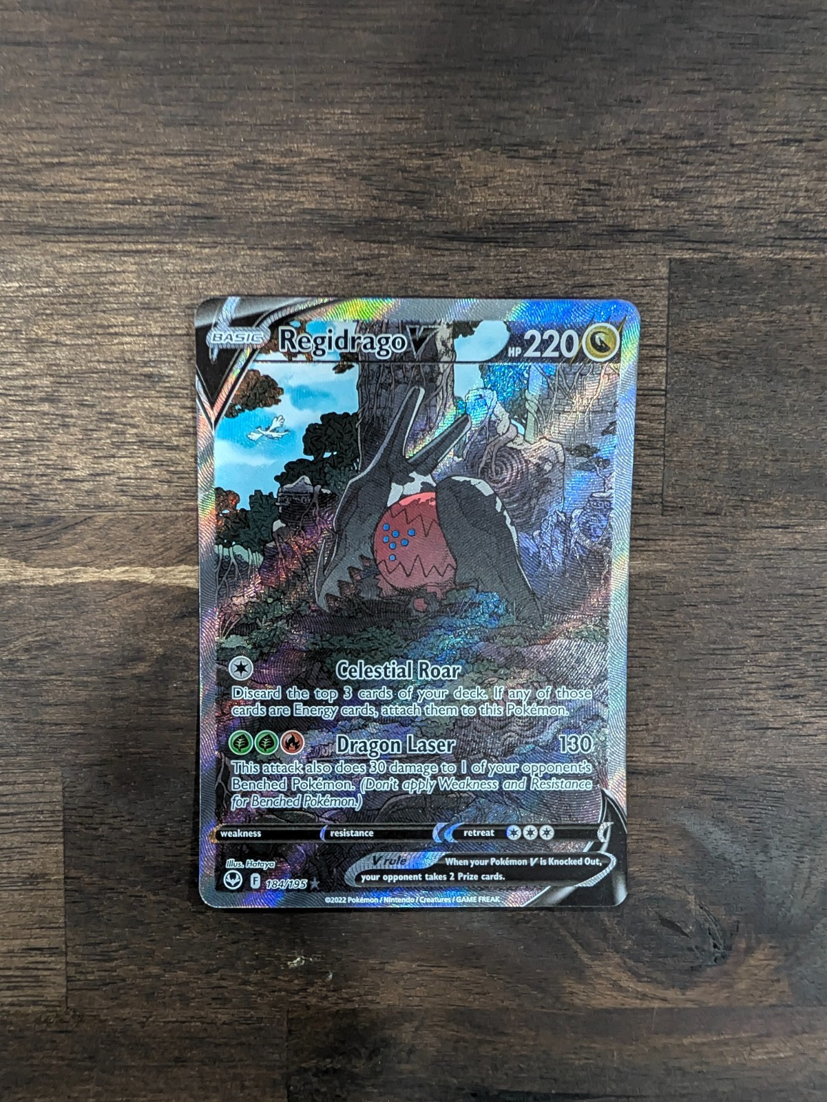 Regidrago V 184/195 Alternate Art Silver Tempest Pokemon Card Holo English