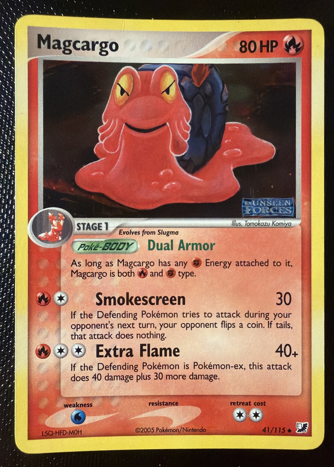 Pokemon Magcargo 41/115 EX Unseen Forces Reverse Holo English Ungraded