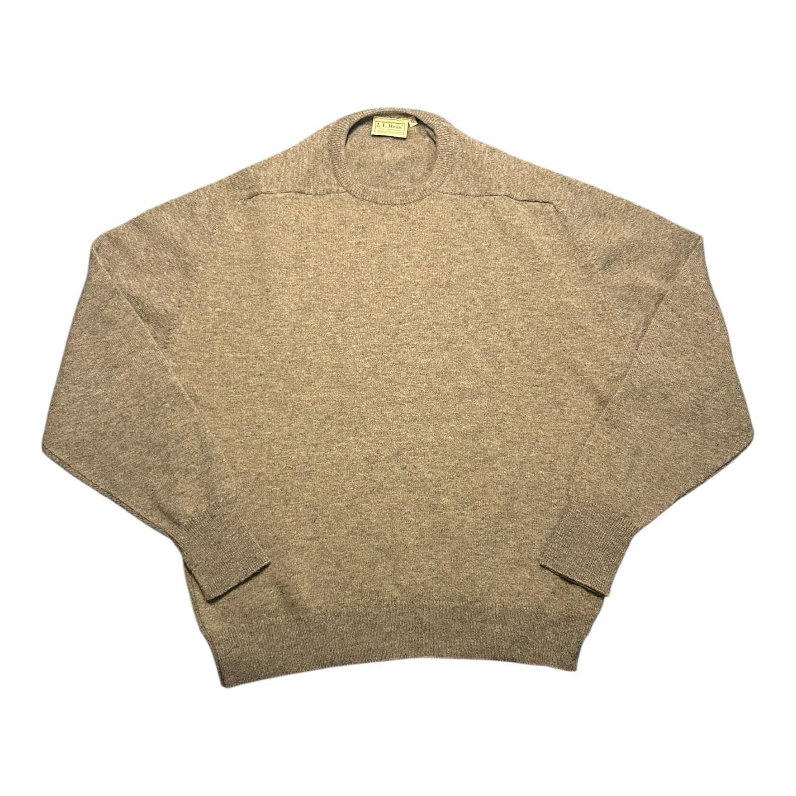 Vtg LL Bean Sweater 100% Wool Crewneck Mens XL Beige Tan Made in Scotland Vtg LL Bean Sweater 100% Wool Crewneck Mens XL Beige Tan Made in Scotland