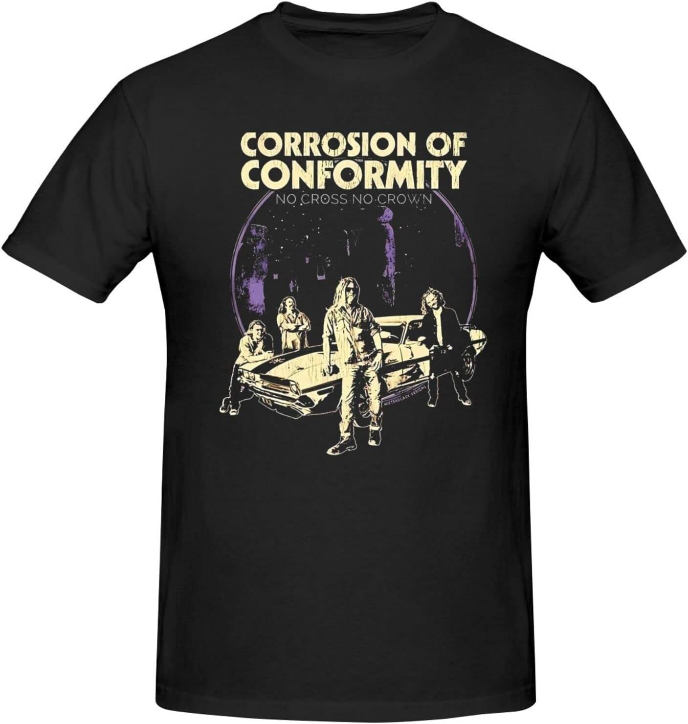 Vtg Corrosion of Conformity Band Concert Cotton Black T Shirt For Men AG391