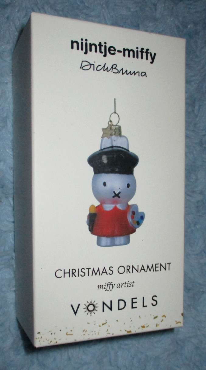 Vondels Nijntje MIFFY ARTIST Blown Glass Christmas Ornament Sealed NIB