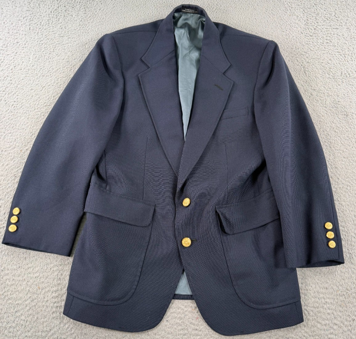 VTG Stafford Blazer Men\'s 36S Navy Blue Gold Button Hopsack Jacket Sport Coat VTG Stafford Blazer Men\'s 36S Navy Blue Gold Button Hopsack Jacket Sport Coat