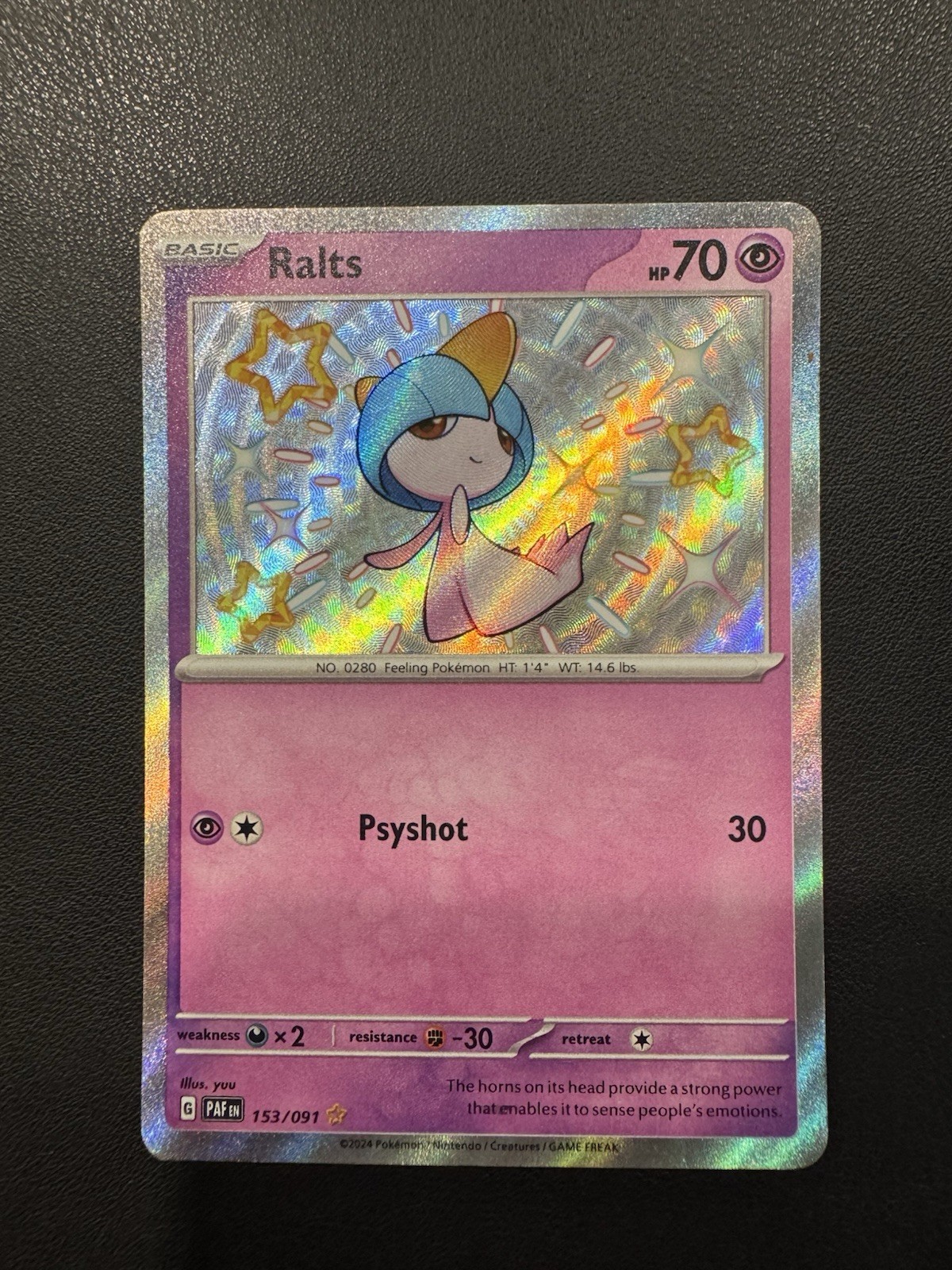 POKEMON TCG RALTS 153/91 S&V PALDEAN FATES SHINEY RARE