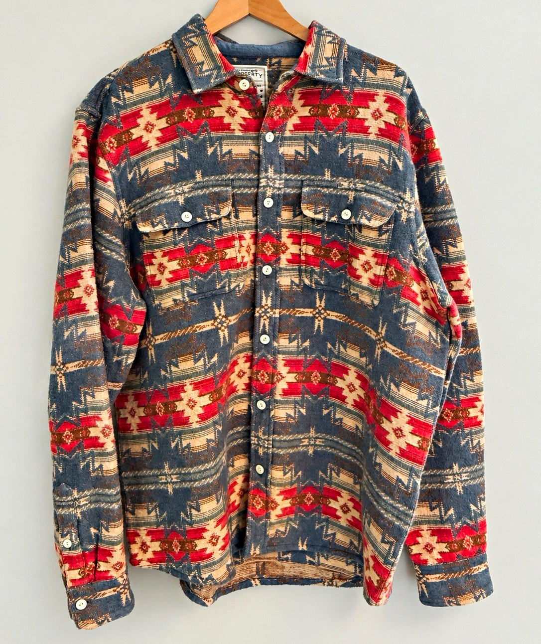 Faherty Artist Series DGF Canyon Overshirt L Jacquard Cotton Aztec Blue Faherty Artist Series DGF Canyon Overshirt L Jacquard Cotton Aztec Blue
