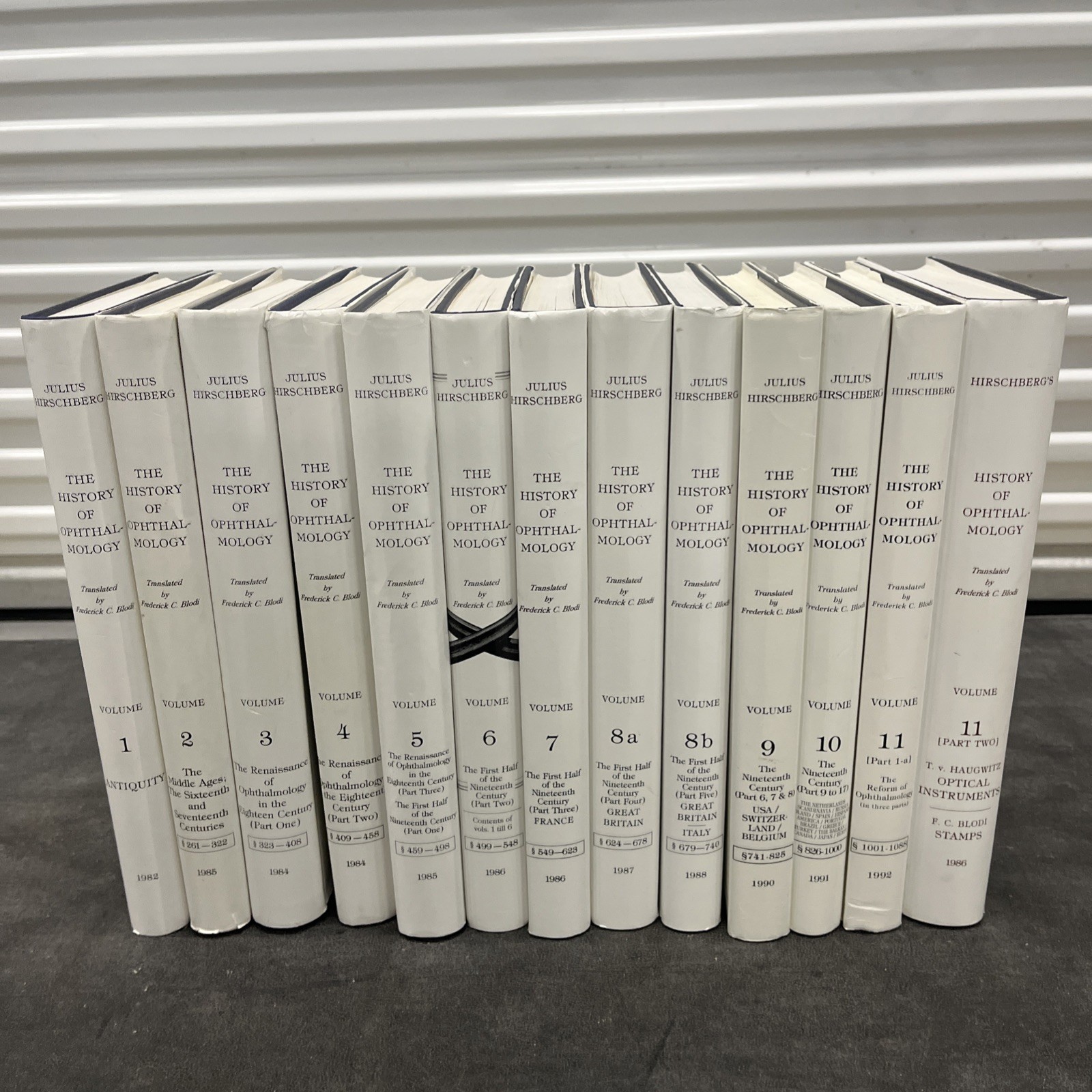 Hirschberg's The History of Ophthalmology Complete 11 volume set 1982-94 Julius Hirschberg's The History of Ophthalmology Complete 11 volume set 1982-94 Julius